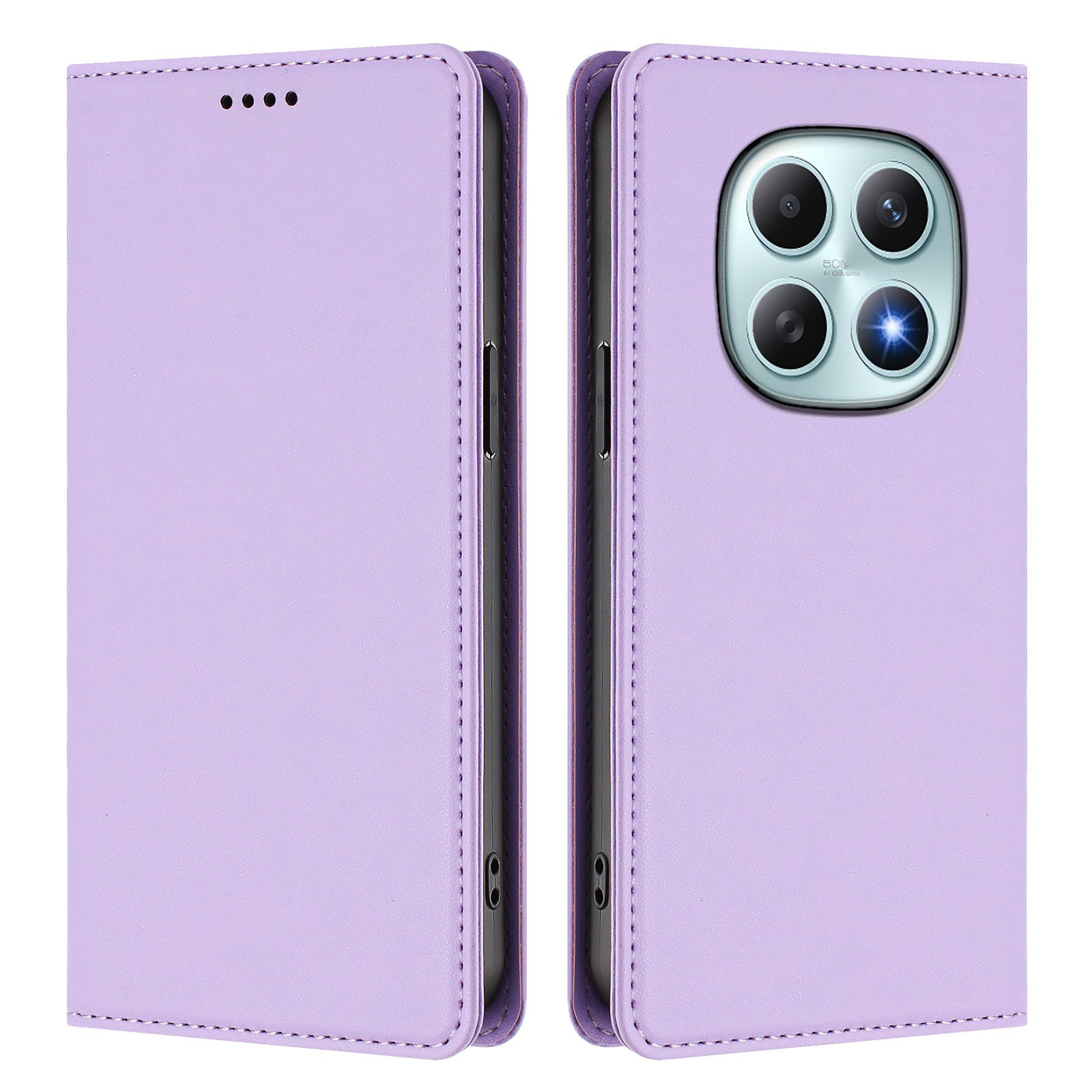 For Xiaomi Poco M8 5G / Redmi Note 15 5G (Global) / 15 4G (Global) Leather Wallet Case Magnetic Closure RFID Blocking Phone Cover - Light Purple