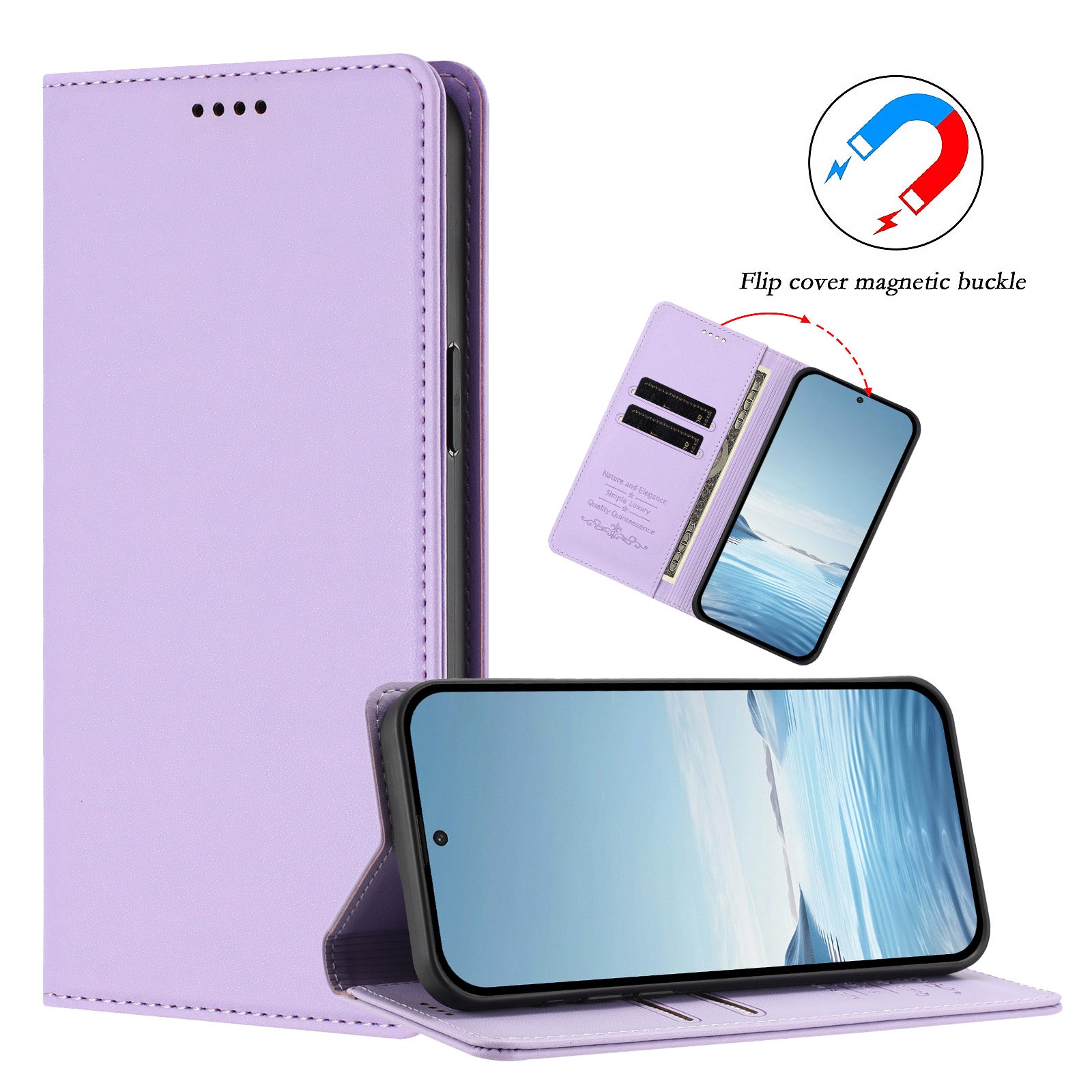 For Xiaomi Poco M8 5G / Redmi Note 15 5G (Global) / 15 4G (Global) Leather Wallet Case Magnetic Closure RFID Blocking Phone Cover - Light Purple