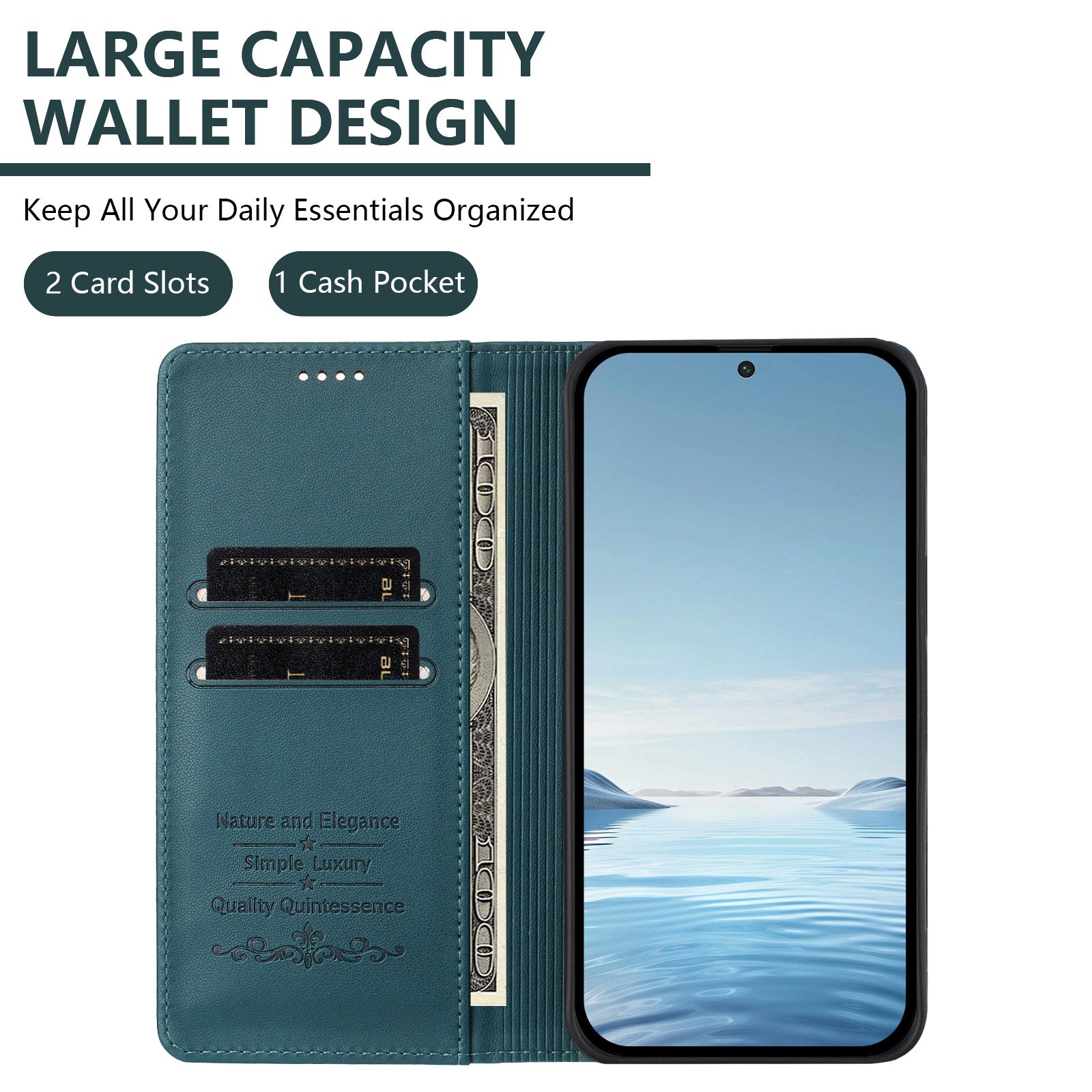For Xiaomi Poco M8 5G / Redmi Note 15 5G (Global) / 15 4G (Global) Leather Wallet Case Magnetic Closure RFID Blocking Phone Cover - Dark Green