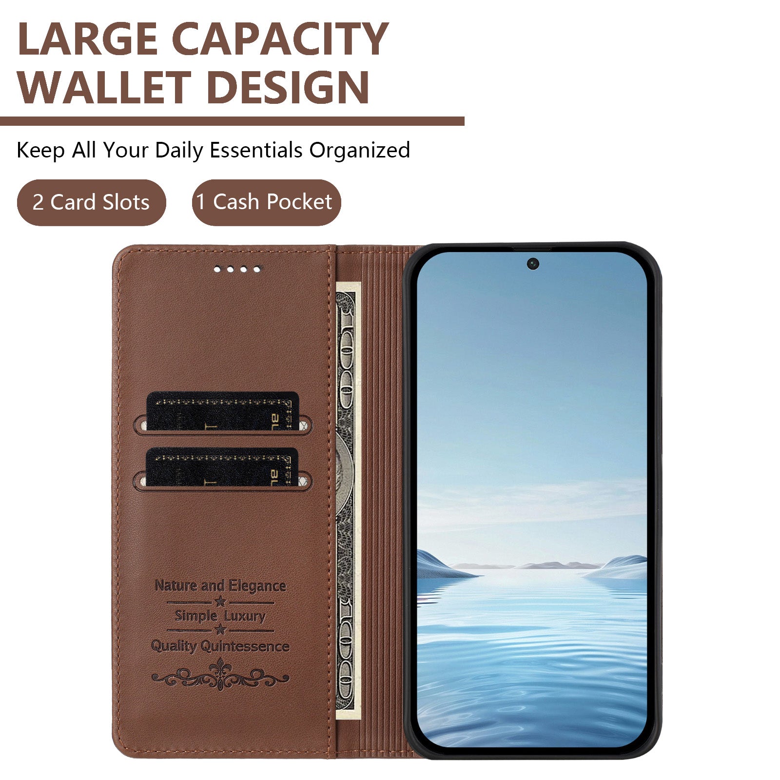 For Xiaomi Poco M8 5G / Redmi Note 15 5G (Global) / 15 4G (Global) Leather Wallet Case Magnetic Closure RFID Blocking Phone Cover - Brown