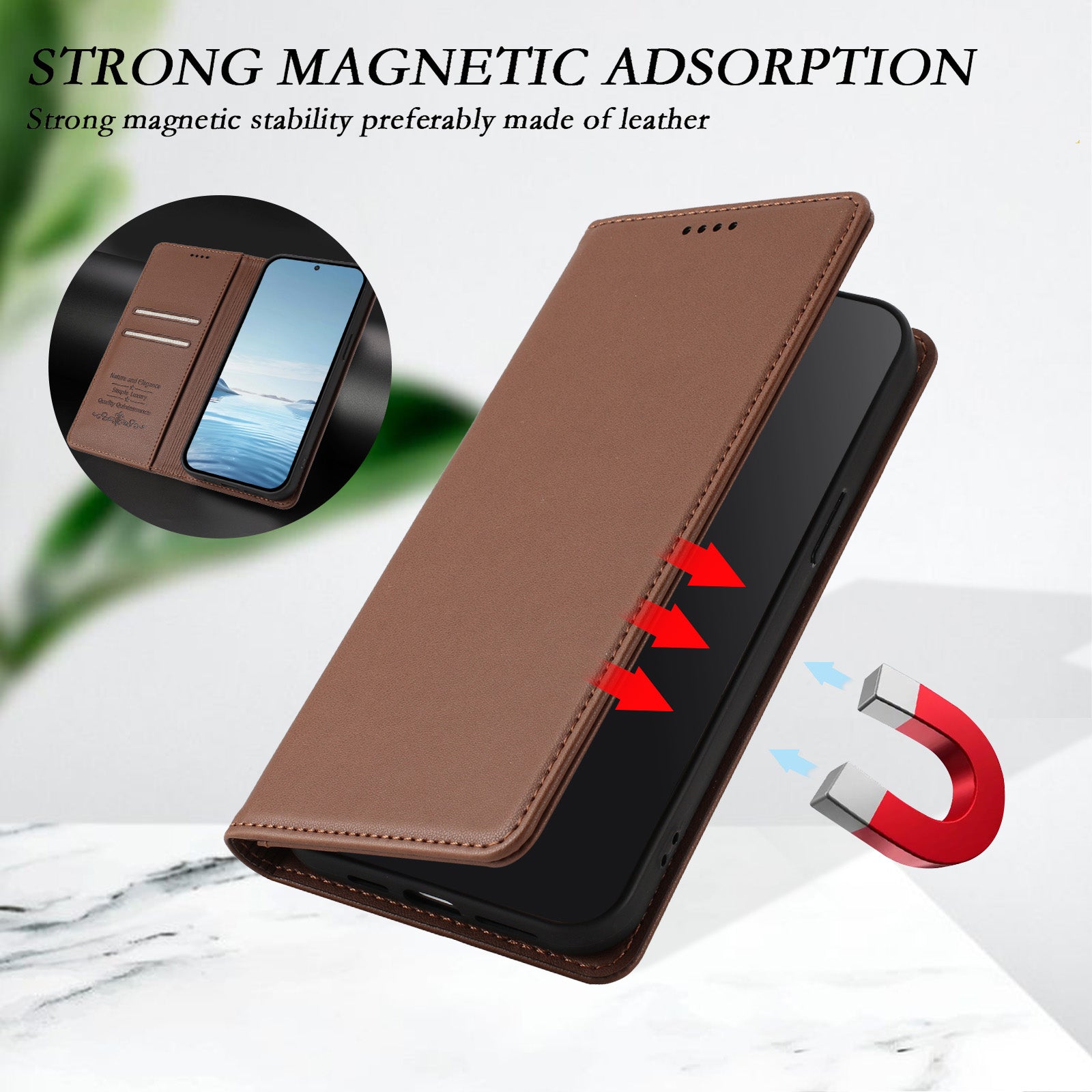 For Xiaomi Poco M8 5G / Redmi Note 15 5G (Global) / 15 4G (Global) Leather Wallet Case Magnetic Closure RFID Blocking Phone Cover - Brown
