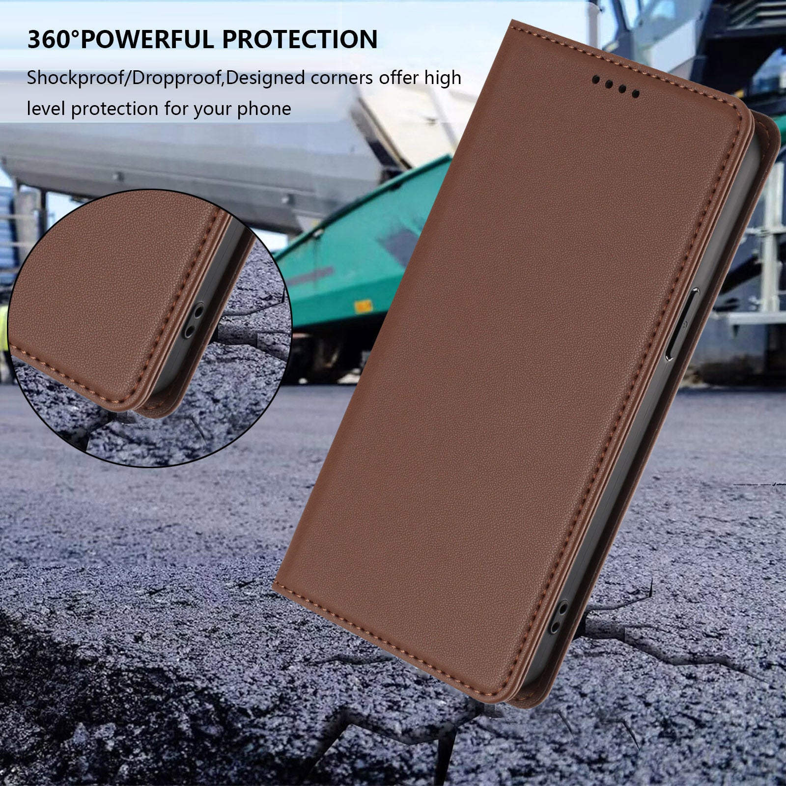 For Xiaomi Poco M8 5G / Redmi Note 15 5G (Global) / 15 4G (Global) Leather Wallet Case Magnetic Closure RFID Blocking Phone Cover - Brown