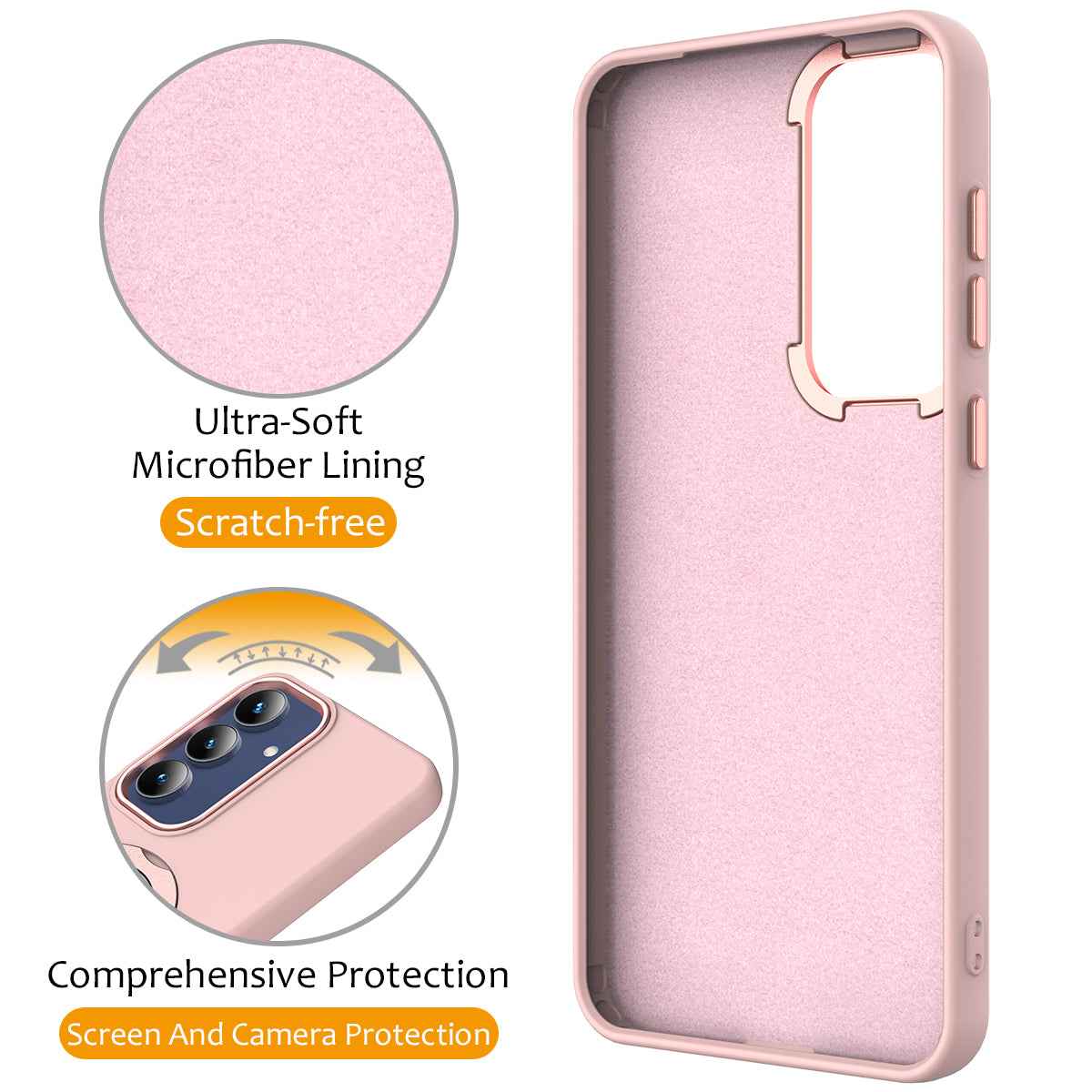 For Samsung Galaxy A57 5G Magnetic Case Rotating Ring Kickstand TPU + PC Back Cover - Pink
