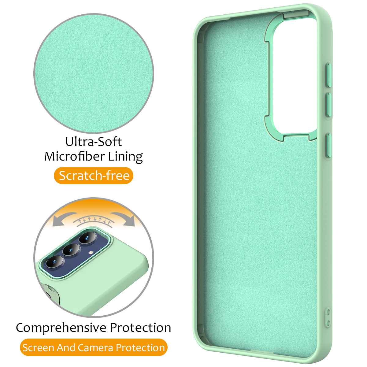For Samsung Galaxy A57 5G Magnetic Case Rotating Ring Kickstand TPU + PC Back Cover - Green