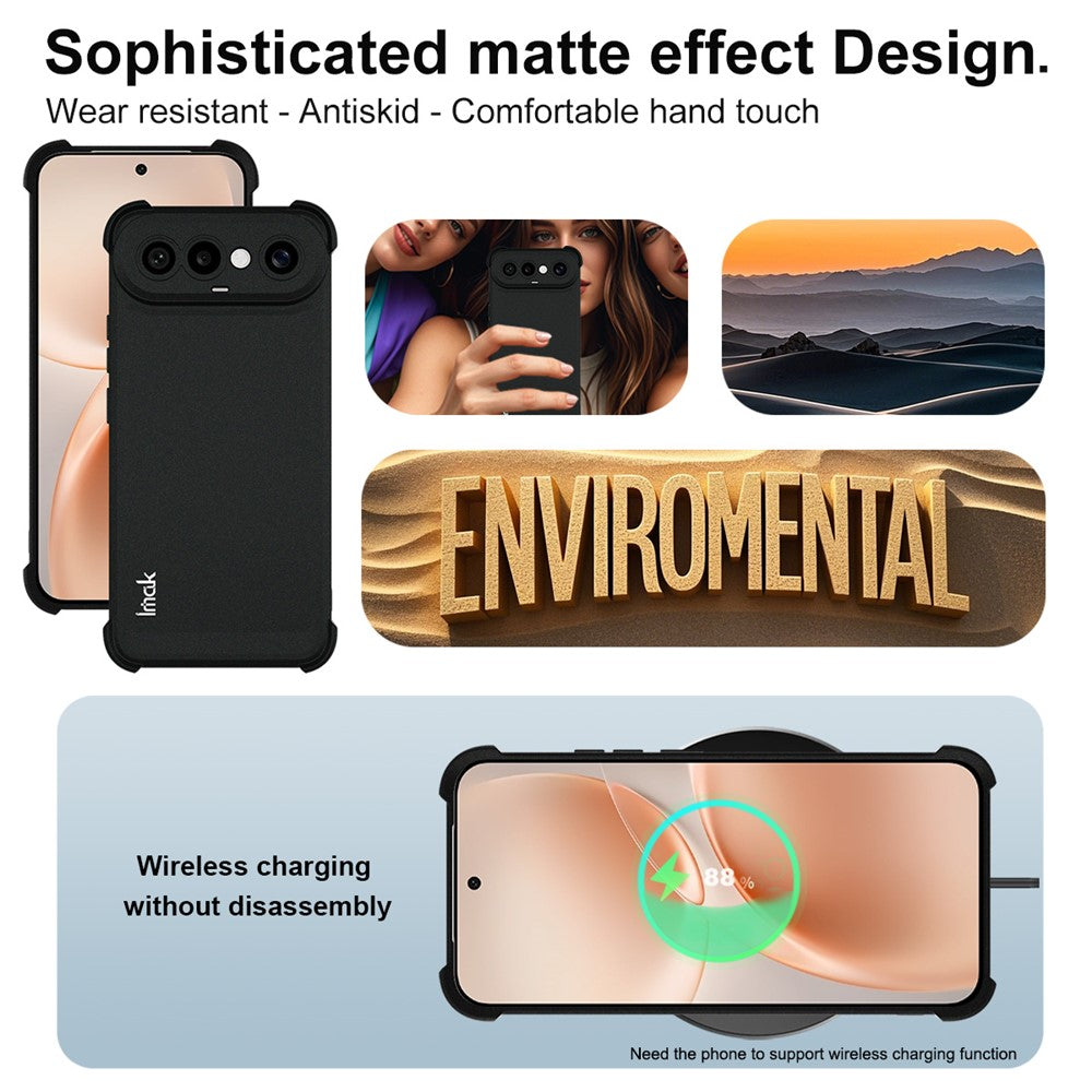 IMAK For vivo X300 FE 5G / S50 Pro mini 5G Case TPU Phone Cover Airbag Shockproof Protection - Matte Black