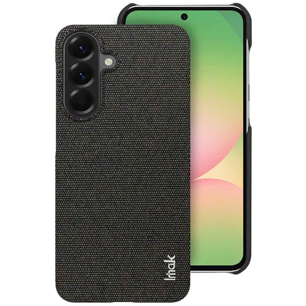 IMAK Ruiyi Series for Samsung Galaxy A57 5G Case Fabric Texture Leather + PC Phone Back Cover - Black