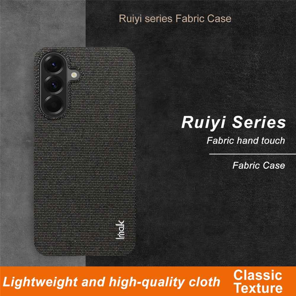 IMAK Ruiyi Series for Samsung Galaxy A57 5G Case Fabric Texture Leather + PC Phone Back Cover - Black