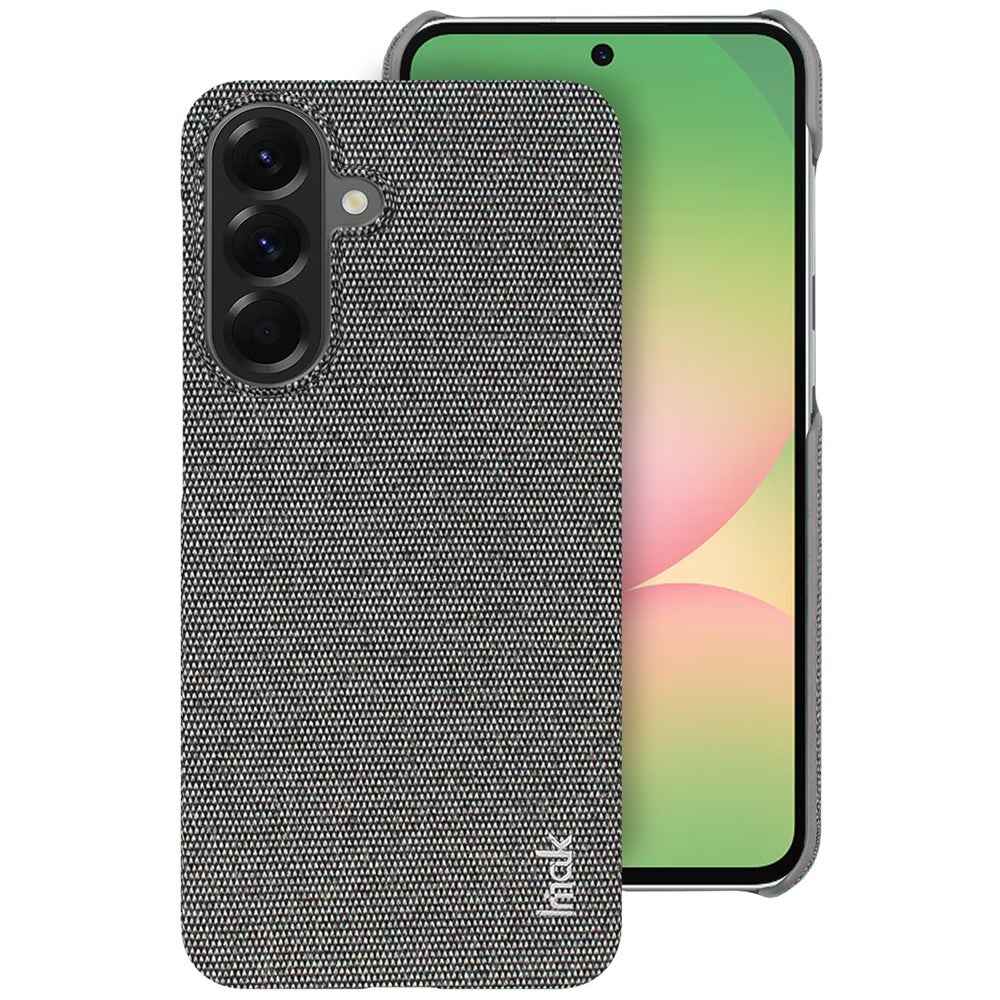 IMAK Ruiyi Series for Samsung Galaxy A57 5G Case Fabric Texture Leather + PC Phone Back Cover - Dark Grey