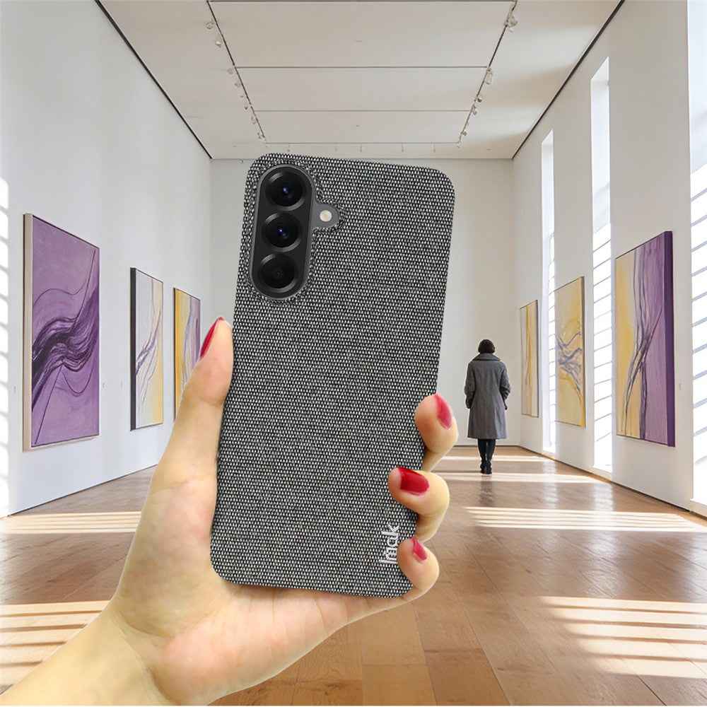 IMAK Ruiyi Series for Samsung Galaxy A57 5G Case Fabric Texture Leather + PC Phone Back Cover - Dark Grey