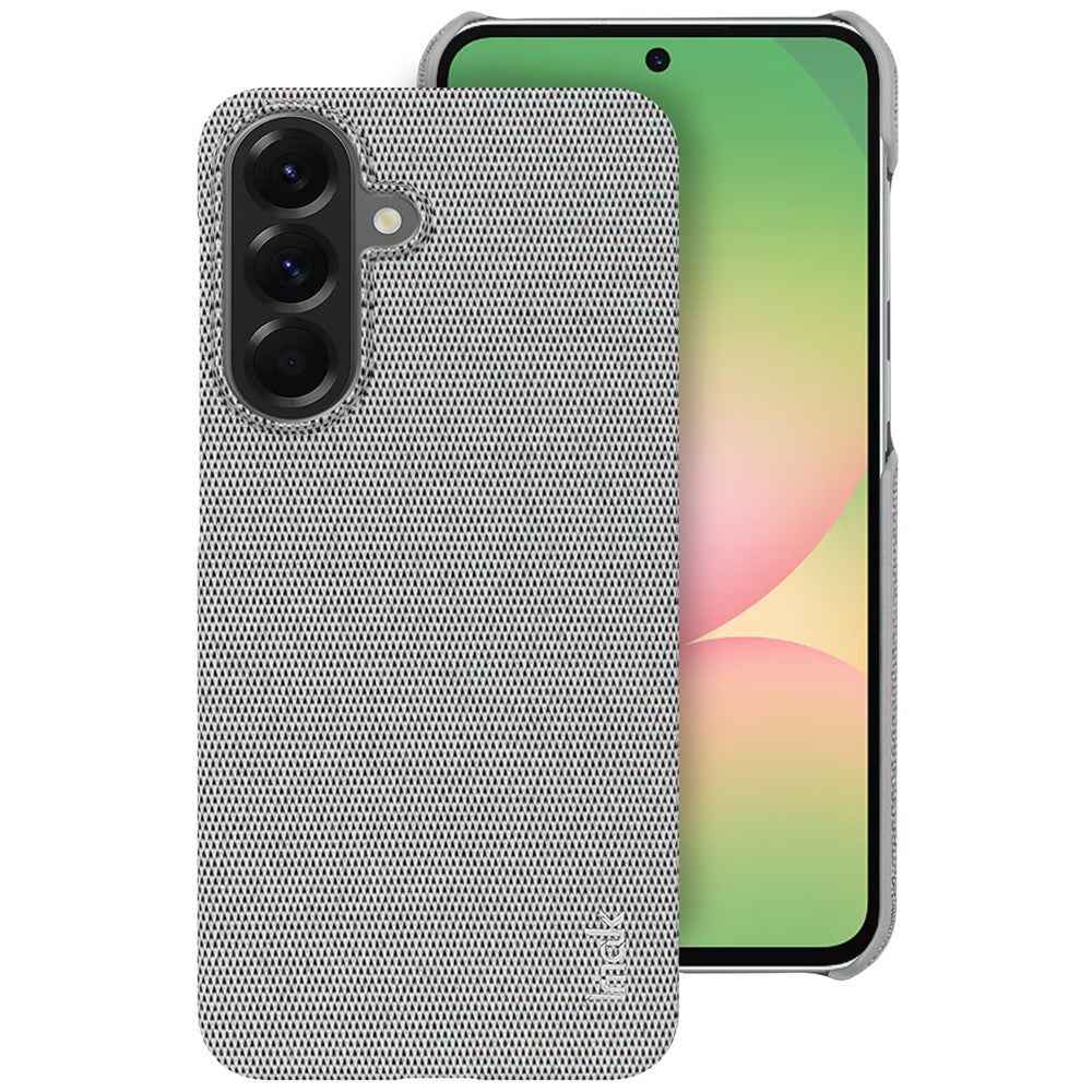 IMAK Ruiyi Series for Samsung Galaxy A57 5G Case Fabric Texture Leather + PC Phone Back Cover - Light Grey