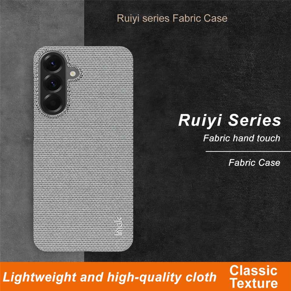 IMAK Ruiyi Series for Samsung Galaxy A57 5G Case Fabric Texture Leather + PC Phone Back Cover - Light Grey