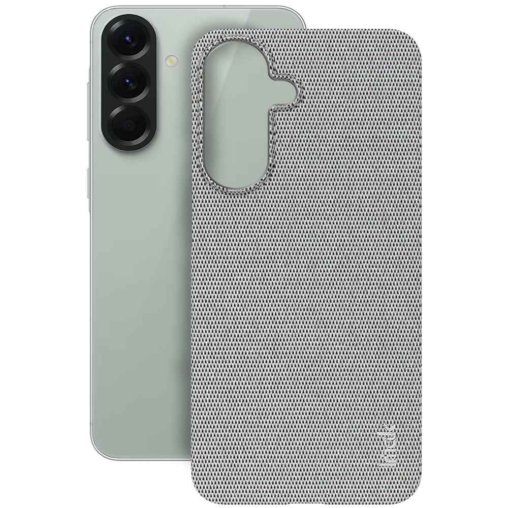 IMAK Ruiyi Series for Samsung Galaxy A57 5G Case Fabric Texture Leather + PC Phone Back Cover - Light Grey