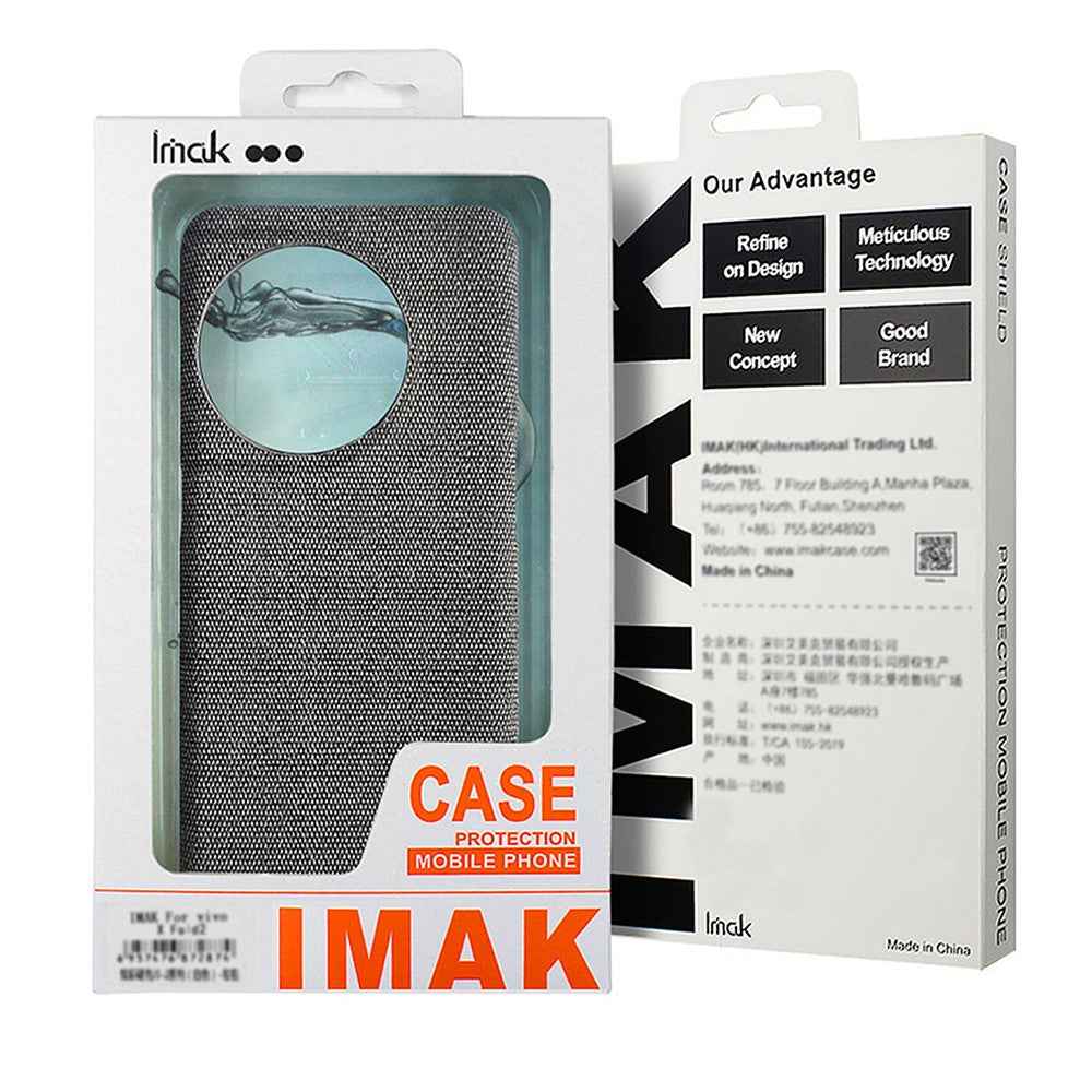 IMAK Ruiyi Series for Samsung Galaxy A57 5G Case Fabric Texture Leather + PC Phone Back Cover - Light Grey