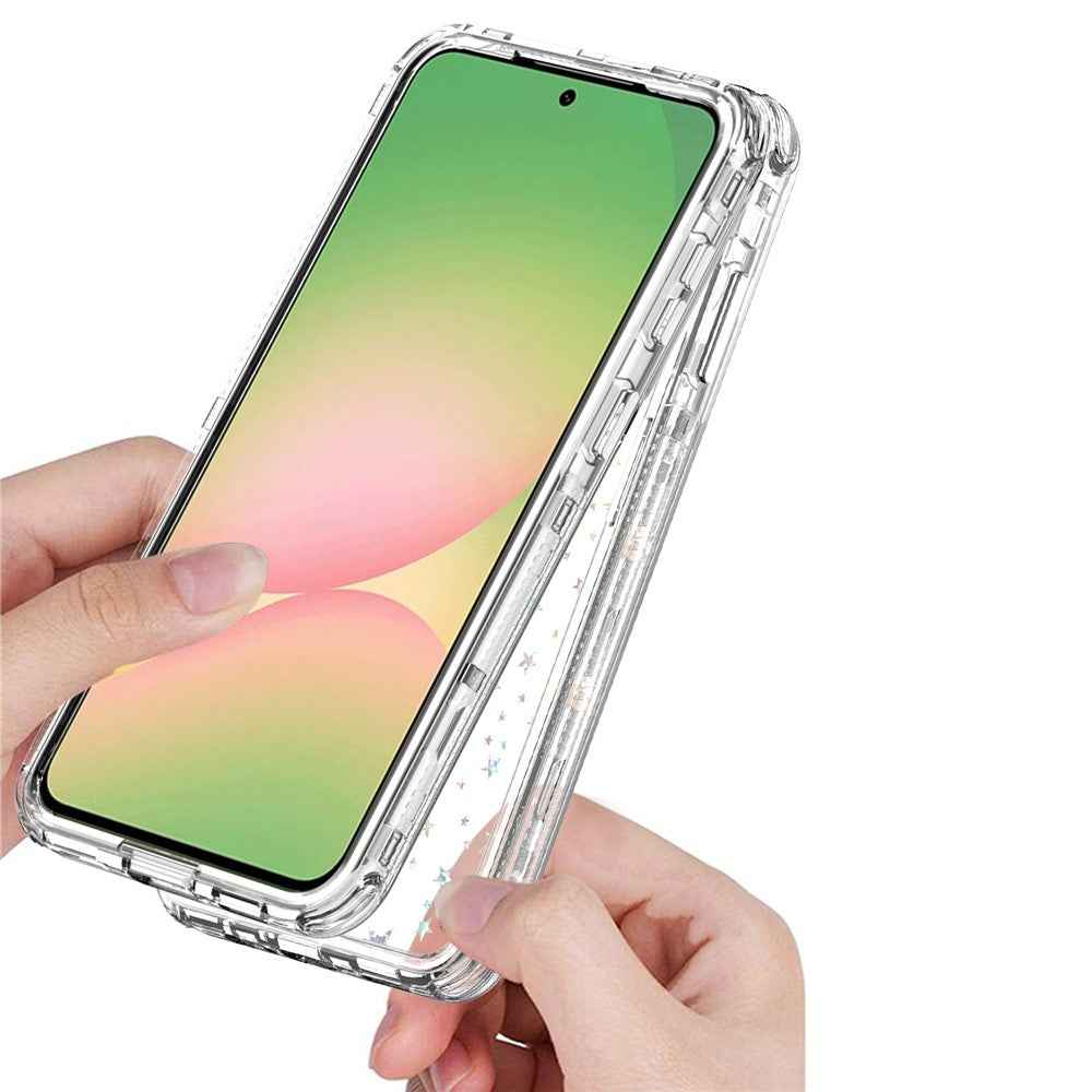 For Samsung Galaxy A57 5G Case Precise Cutouts Acrylic TPU Clear Phone Cover with Laser-printed Film - Stars