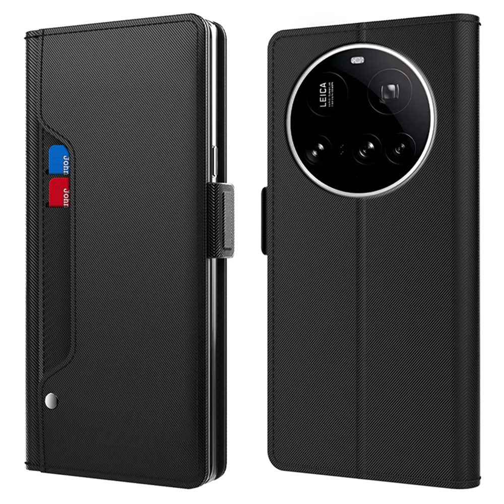 For Xiaomi 17 Ultra 5G Case PU+TPU Magnetic Flip Phone Cover with Stand - Black