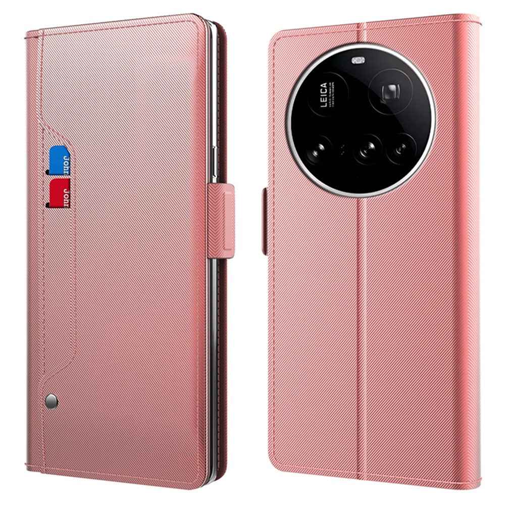 For Xiaomi 17 Ultra 5G Case PU+TPU Magnetic Flip Phone Cover with Stand - Rose Gold