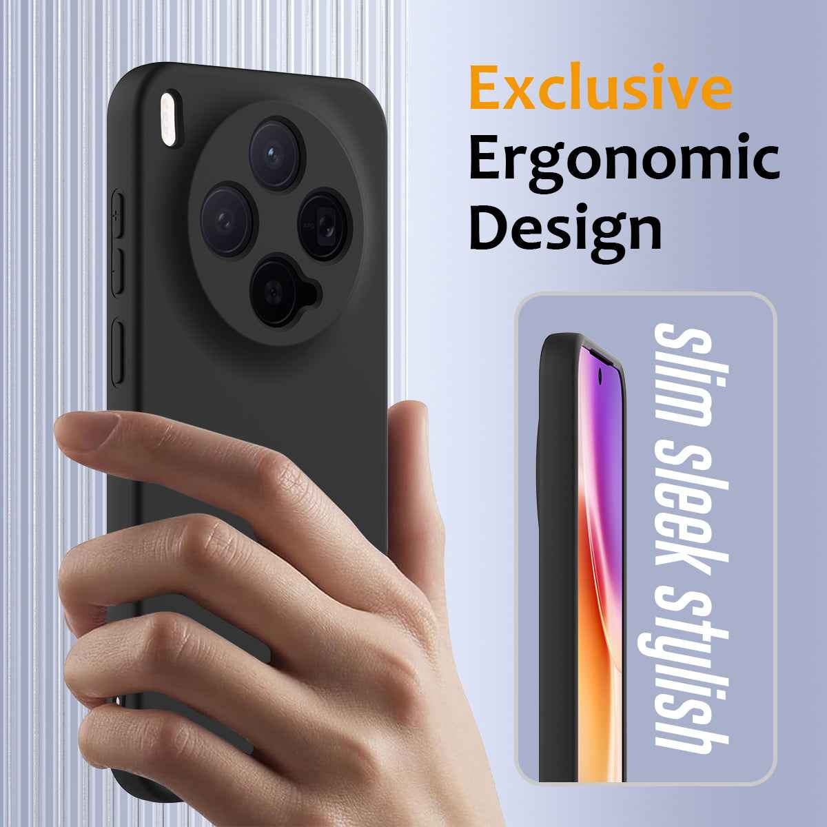 For vivo X300 5G Magnetic Case Anti-Drop Liquid Silicone Phone Cover with Lanyard - Black