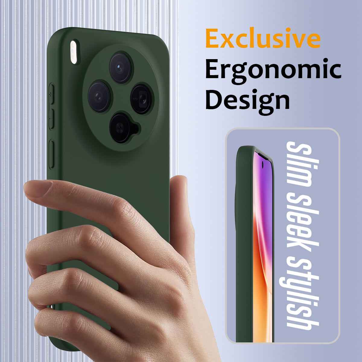 For vivo X300 5G Magnetic Case Anti-Drop Liquid Silicone Phone Cover with Lanyard - Dark Green