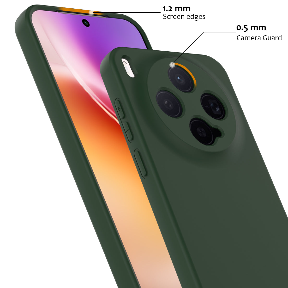 For vivo X300 5G Magnetic Case Anti-Drop Liquid Silicone Phone Cover with Lanyard - Dark Green