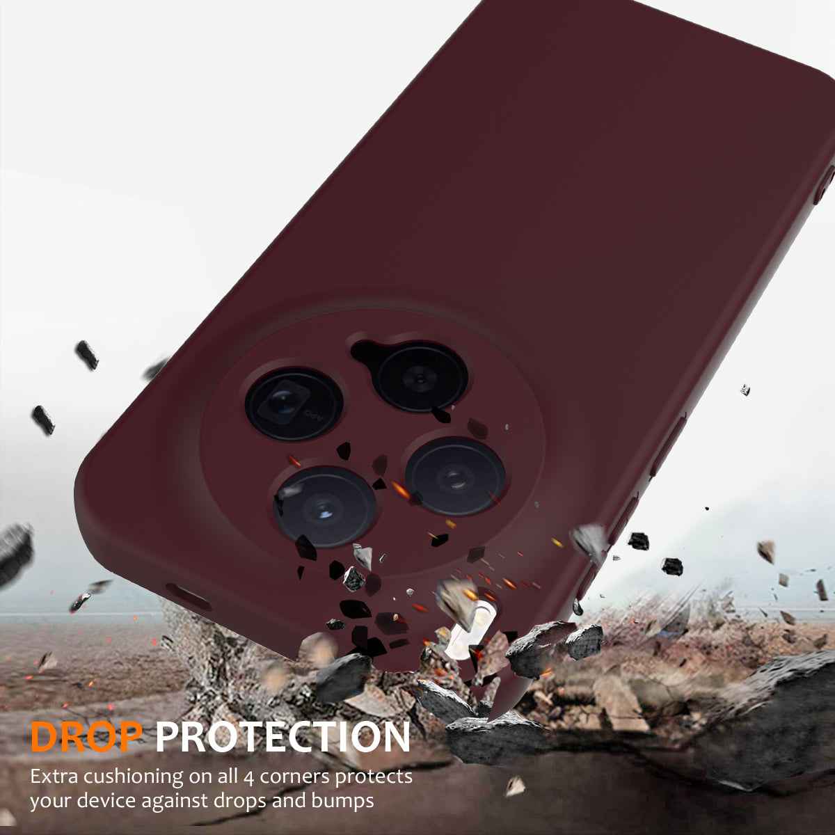 For vivo X300 5G Magnetic Case Anti-Drop Liquid Silicone Phone Cover with Lanyard - Wine Red