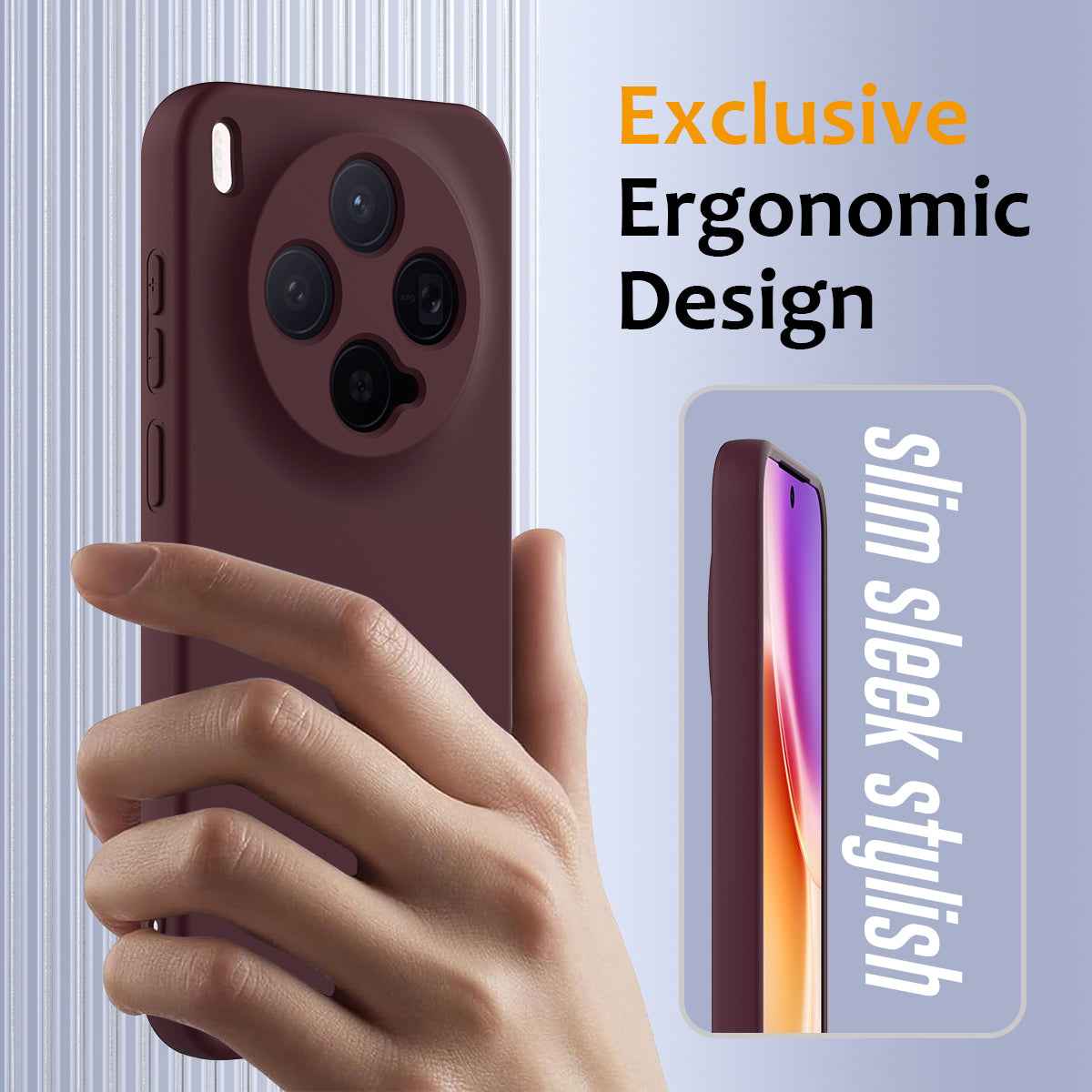 For vivo X300 5G Magnetic Case Anti-Drop Liquid Silicone Phone Cover with Lanyard - Wine Red
