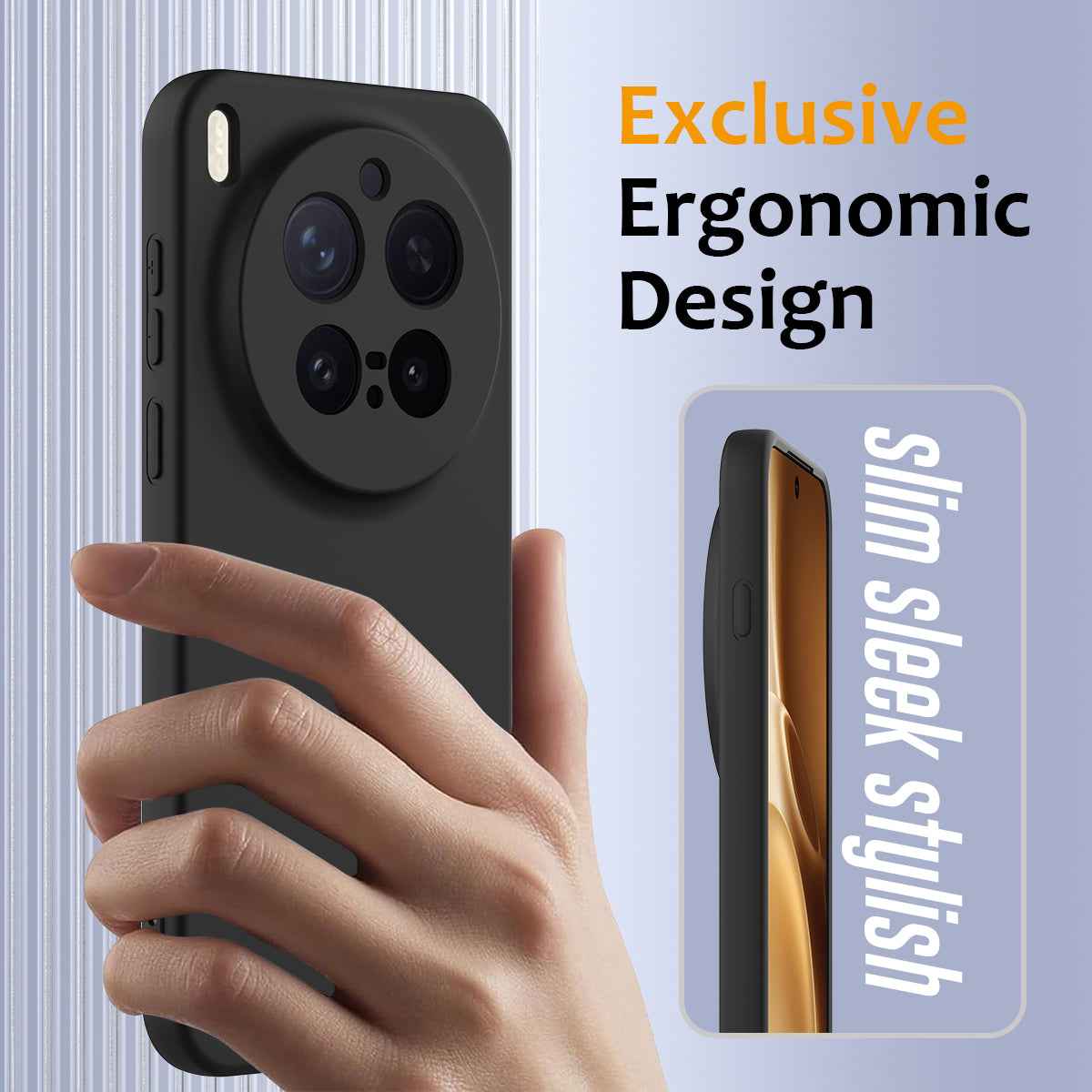 For vivo X300 Pro 5G Magnetic Case Anti-Drop Liquid Silicone Phone Cover with Lanyard - Black