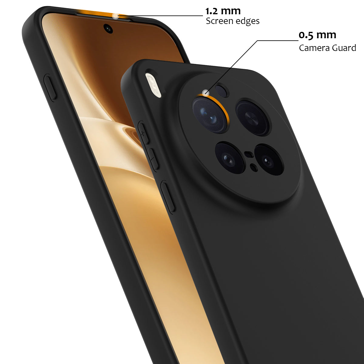 For vivo X300 Pro 5G Magnetic Case Anti-Drop Liquid Silicone Phone Cover with Lanyard - Black