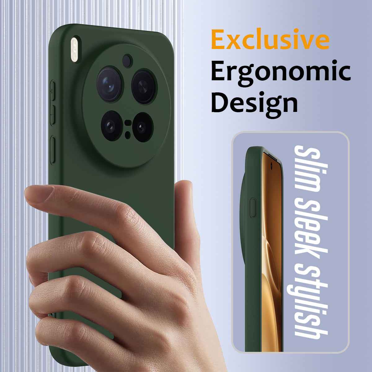 For vivo X300 Pro 5G Magnetic Case Anti-Drop Liquid Silicone Phone Cover with Lanyard - Dark Green