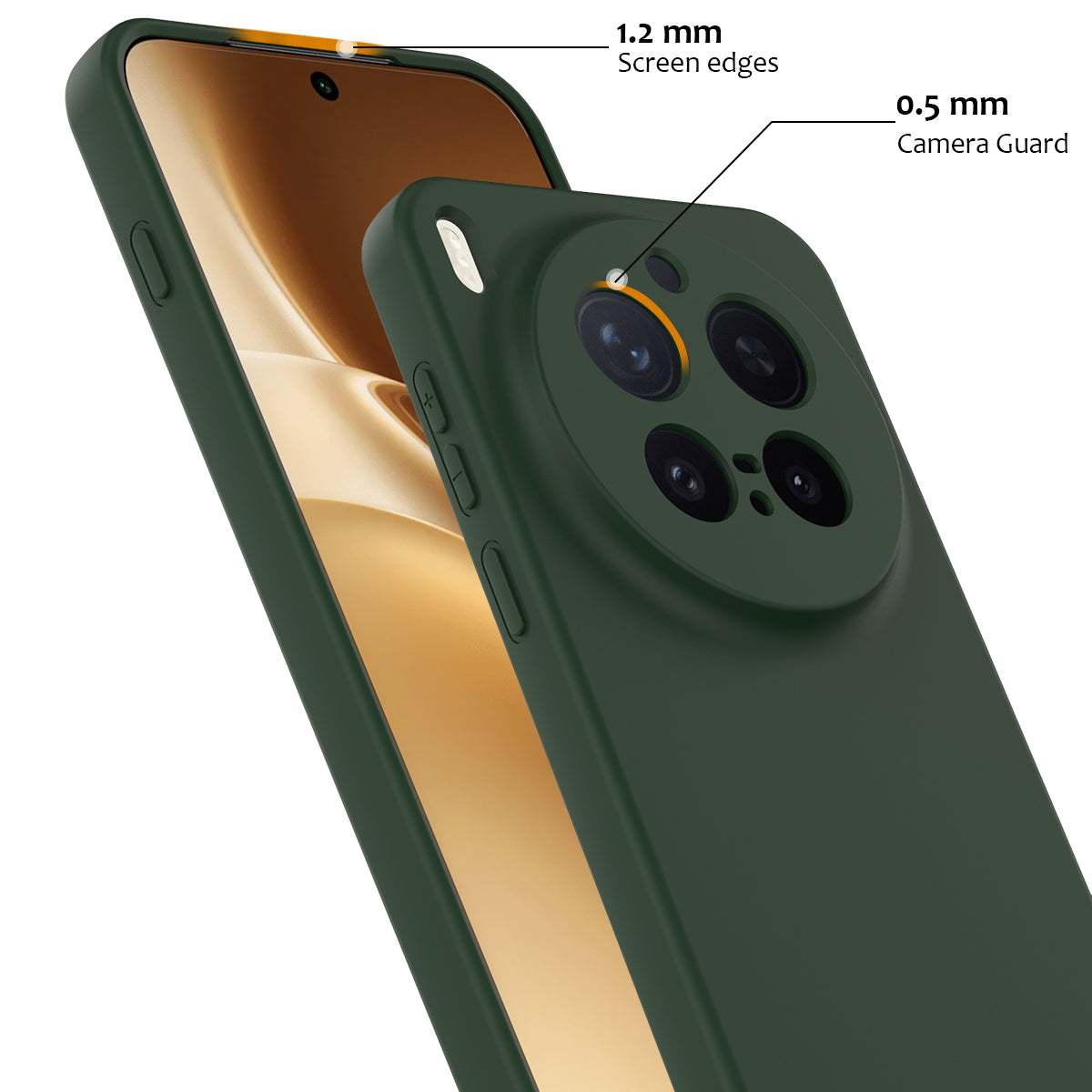 For vivo X300 Pro 5G Magnetic Case Anti-Drop Liquid Silicone Phone Cover with Lanyard - Dark Green