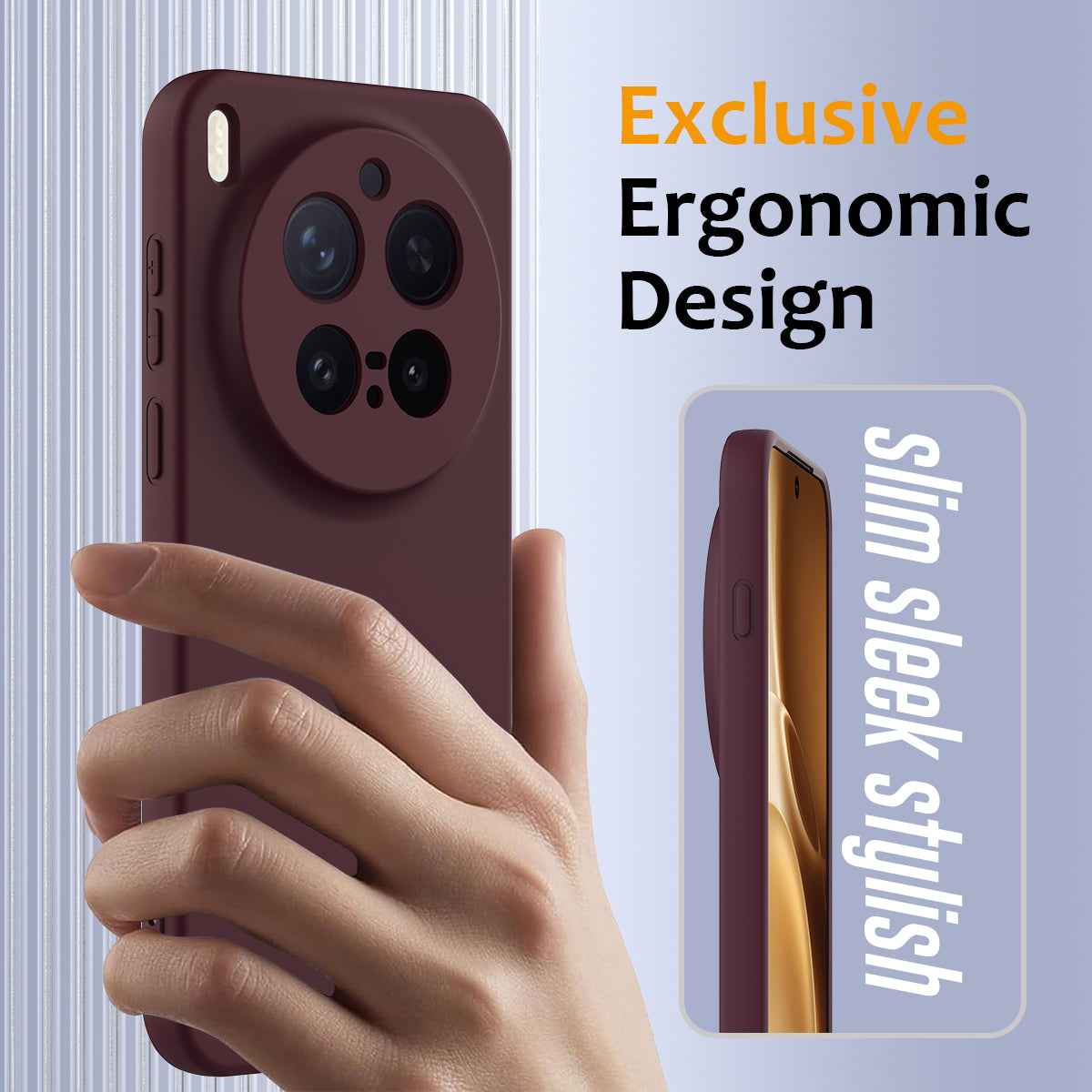 For vivo X300 Pro 5G Magnetic Case Anti-Drop Liquid Silicone Phone Cover with Lanyard - Wine Red