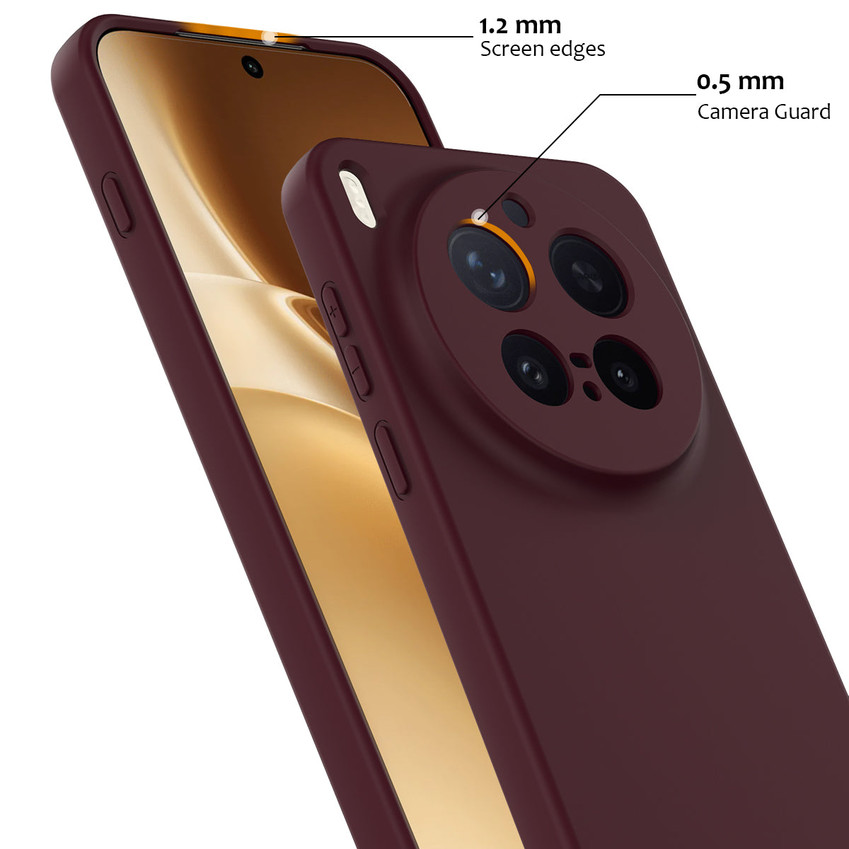 For vivo X300 Pro 5G Magnetic Case Anti-Drop Liquid Silicone Phone Cover with Lanyard - Wine Red