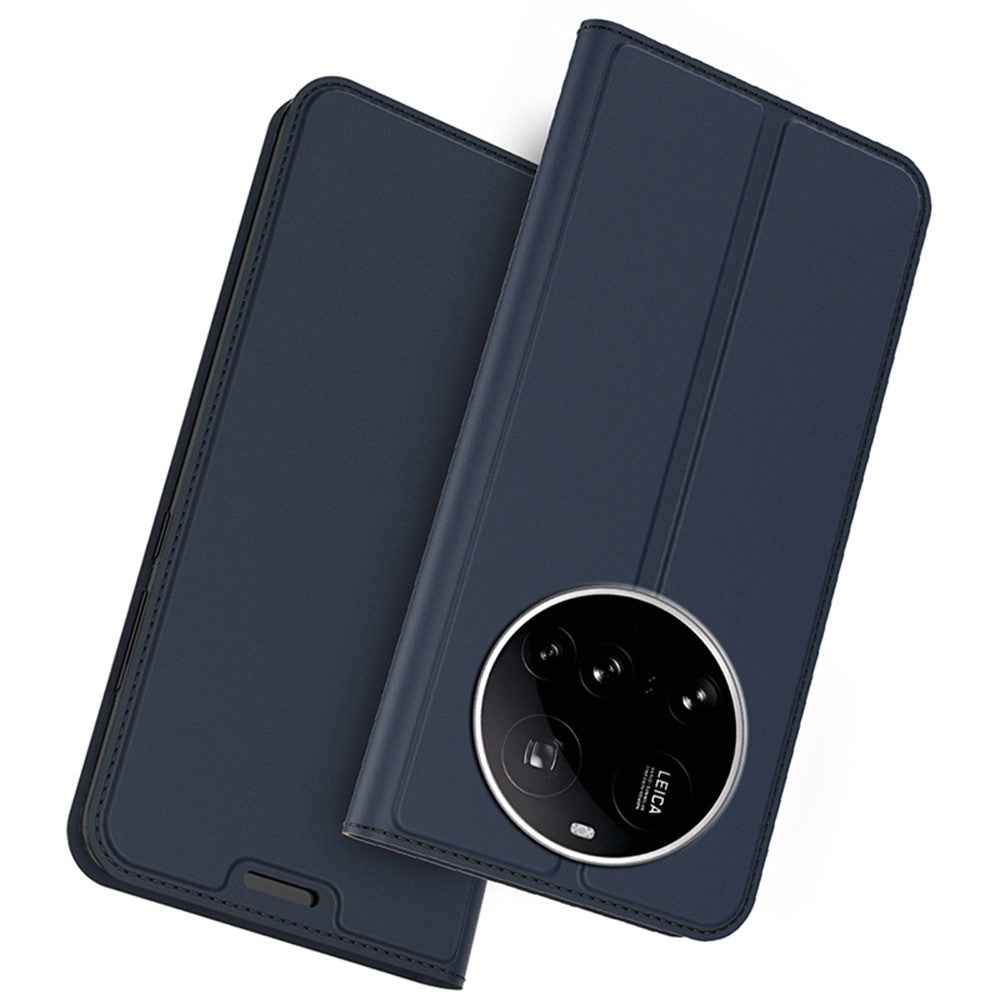 For Xiaomi 17 Ultra 5G Case PU Leather Phone Cover with Card Holder Stand - Blue