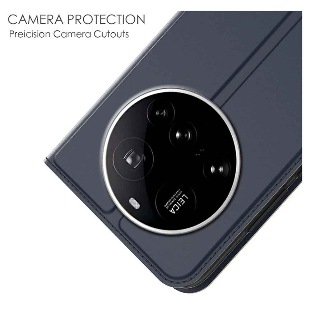 For Xiaomi 17 Ultra 5G Case PU Leather Phone Cover with Card Holder Stand - Blue