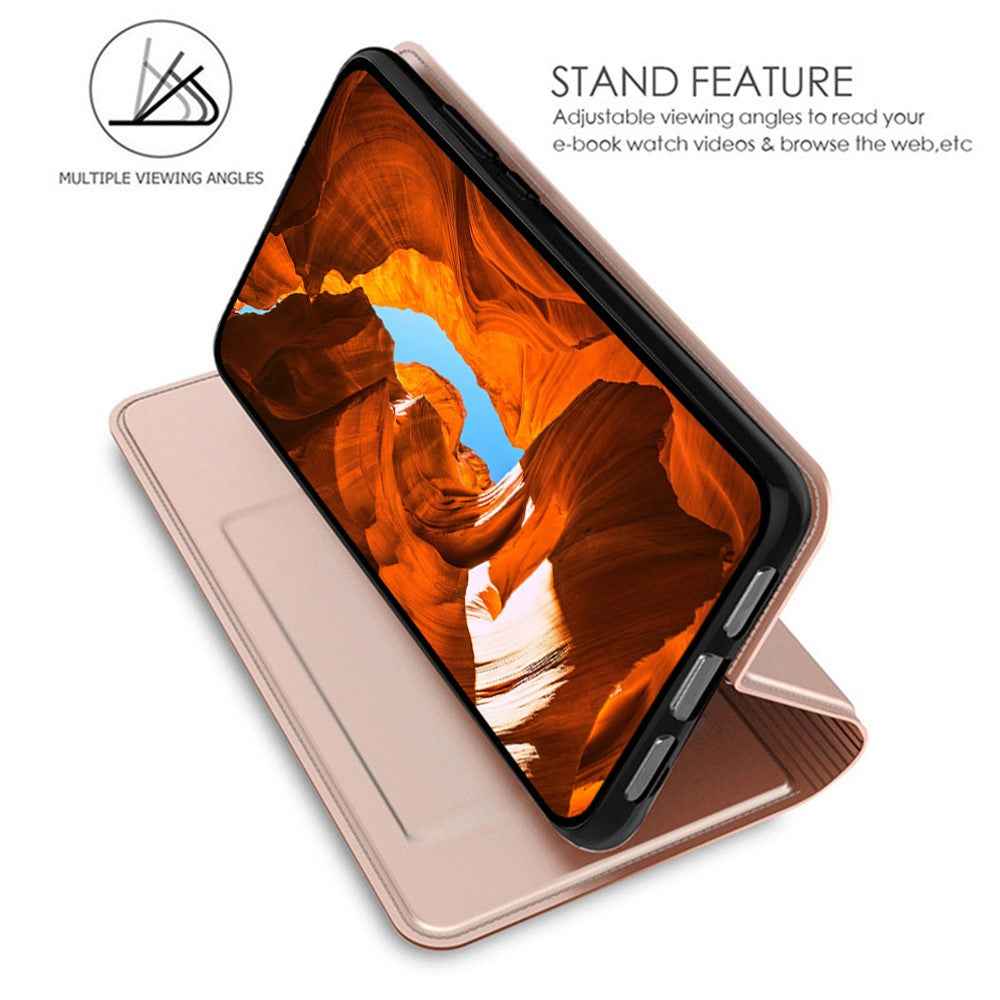 For Xiaomi 17 Ultra 5G Case PU Leather Phone Cover with Card Holder Stand - Rose Gold