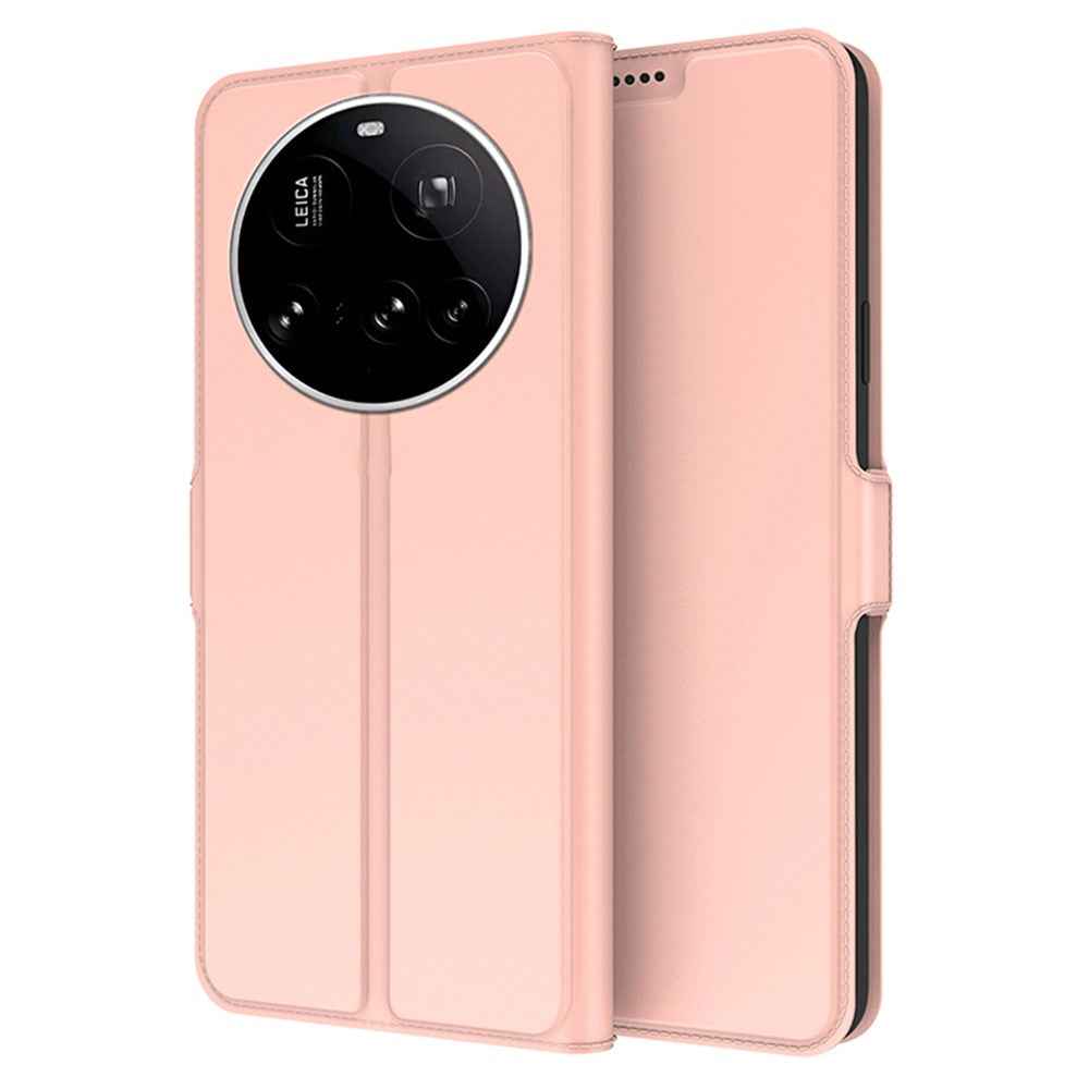 For Xiaomi 17 Ultra 5G Case Shockproof TPU Inner Shell Leather Phone Cover Card Slot - Rose Gold