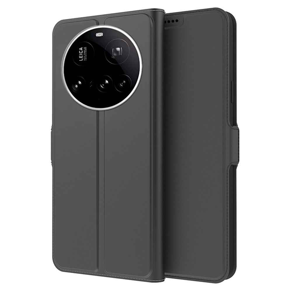 For Xiaomi 17 Ultra 5G Case Shockproof TPU Inner Shell Leather Phone Cover Card Slot - Black