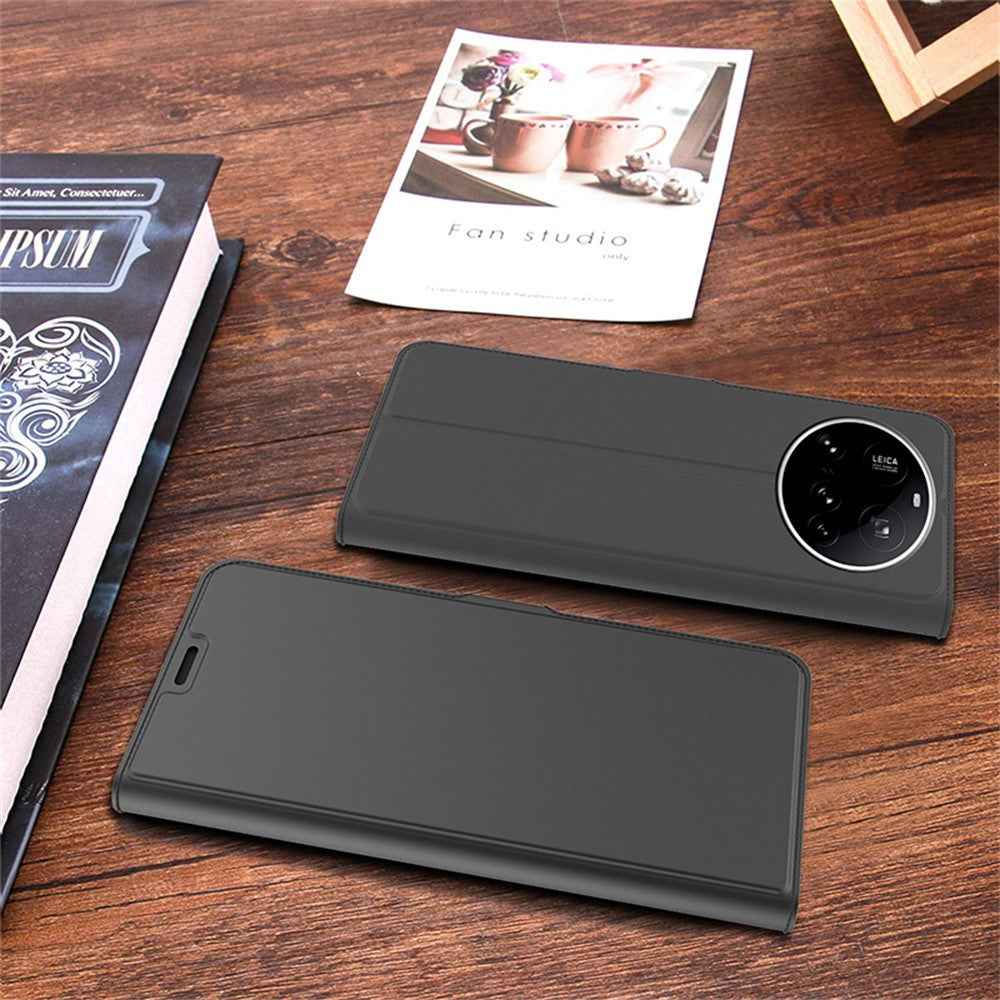 For Xiaomi 17 Ultra 5G Case Shockproof TPU Inner Shell Leather Phone Cover Card Slot - Black