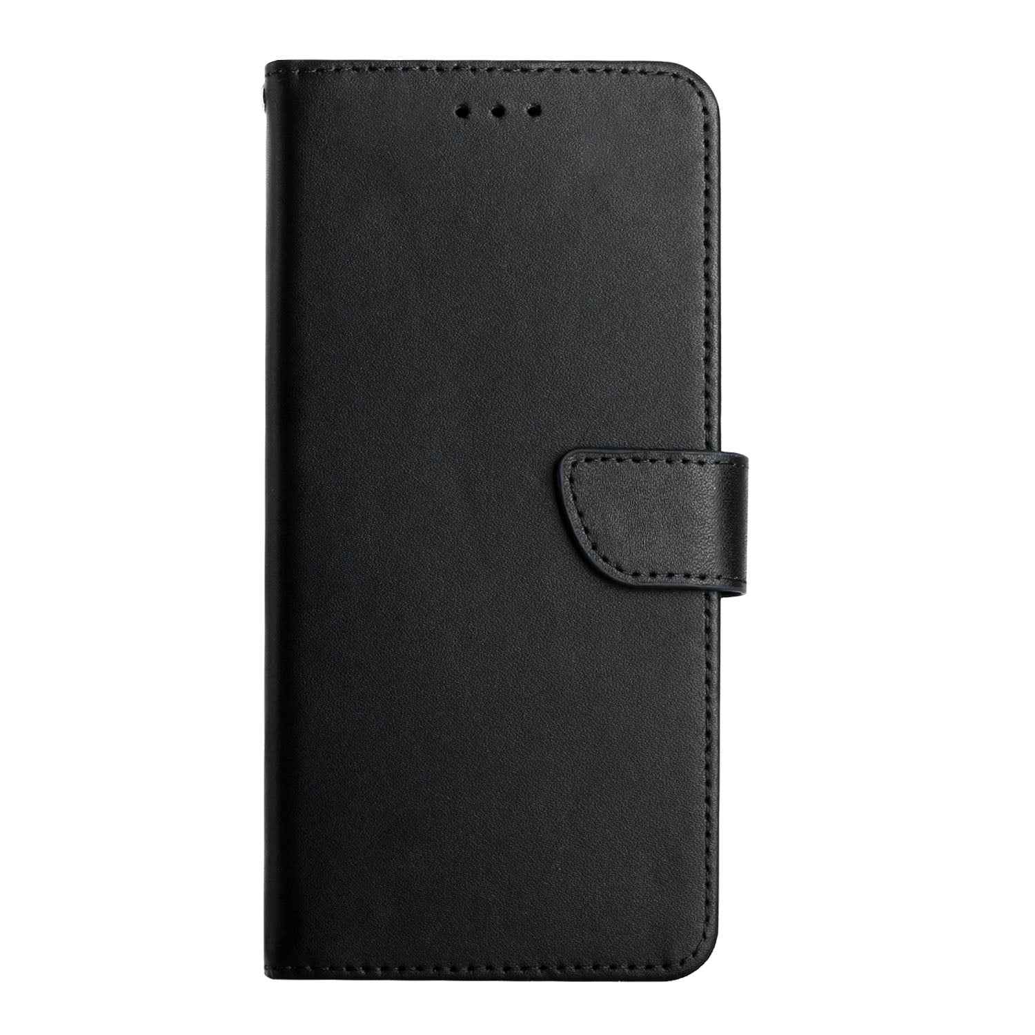 For Samsung Galaxy A57 5G Case Genuine Cow Leather Phone Cover Nappa Texture - Black