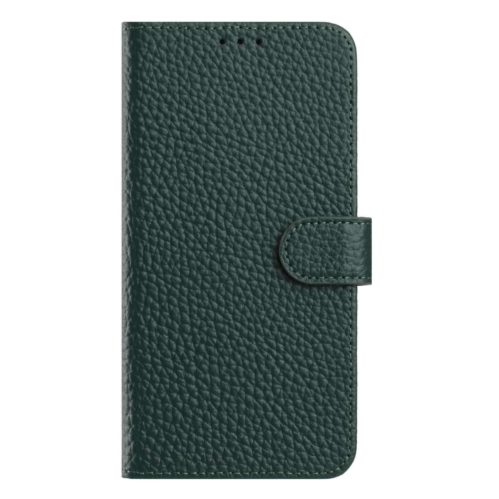 For Samsung Galaxy A57 5G Case Wallet Stand Litchi Texture Genuine Cow Leather Flip Phone Cover - Green