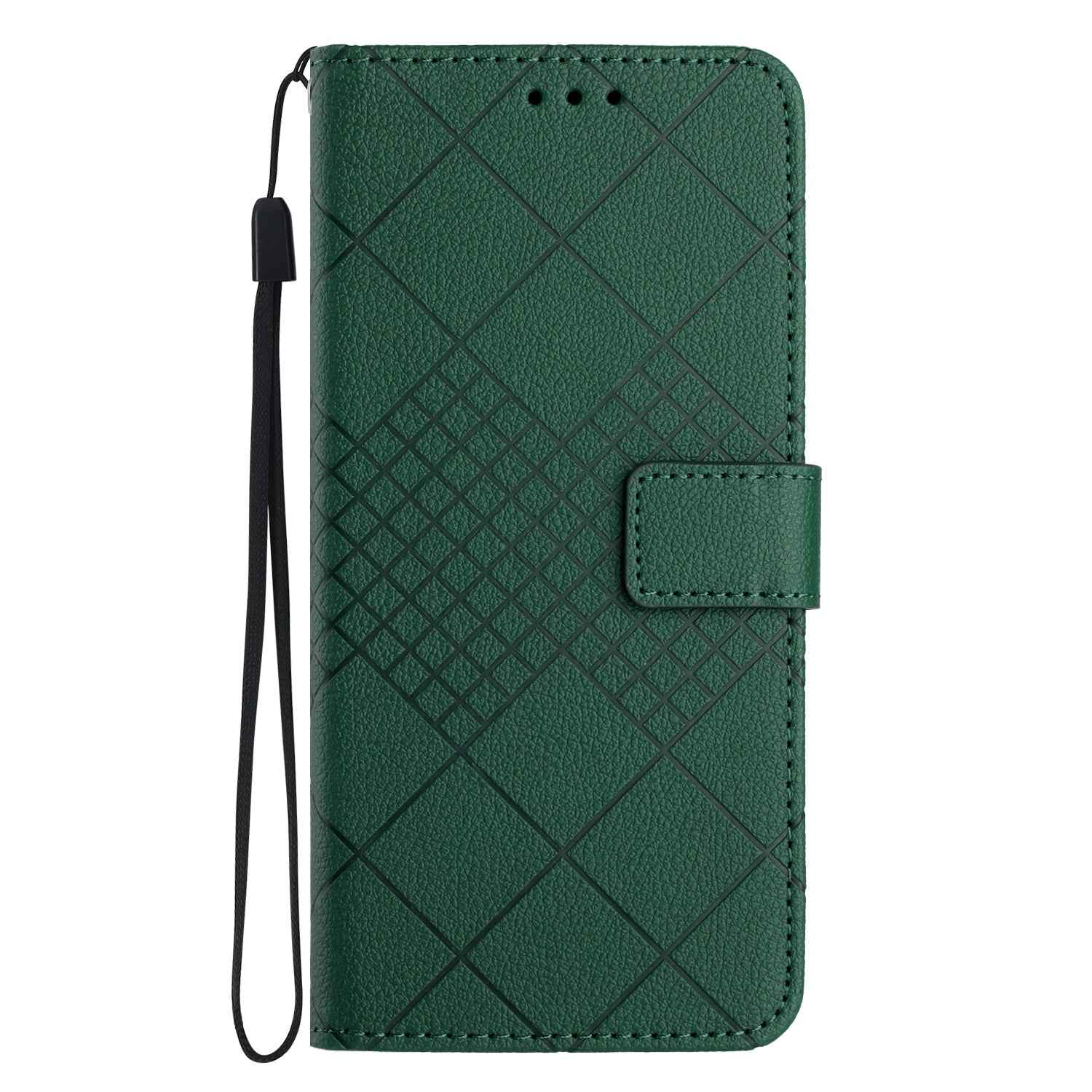For Samsung Galaxy A57 5G Case Wallet Imprint PU Leather Flip Folio Phone Cover - Green