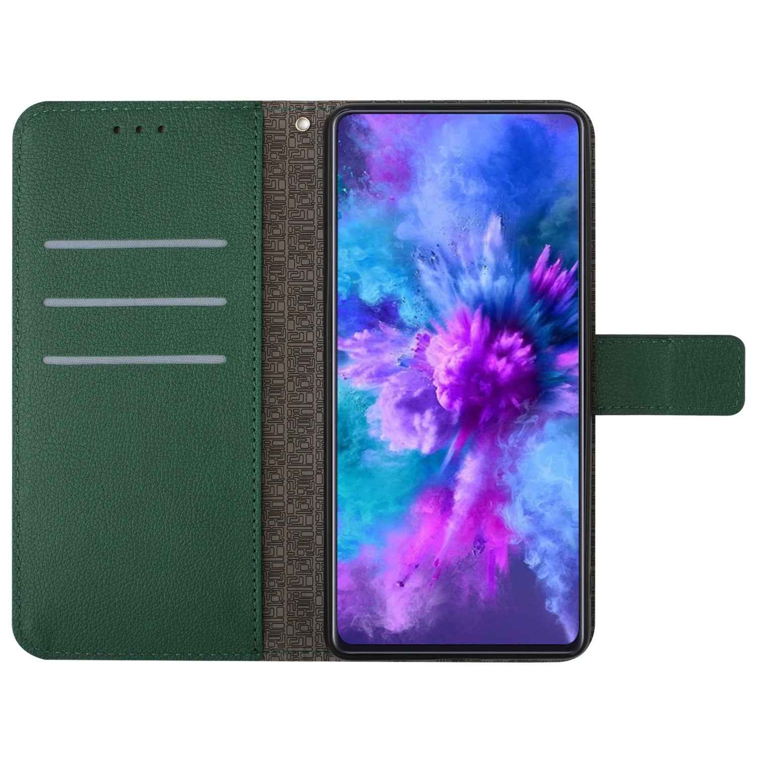For Samsung Galaxy A57 5G Case Wallet Imprint PU Leather Flip Folio Phone Cover - Green