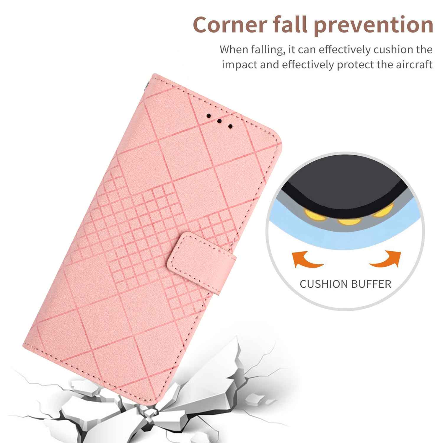 For Samsung Galaxy A57 5G Case Wallet Imprint PU Leather Flip Folio Phone Cover - Pink
