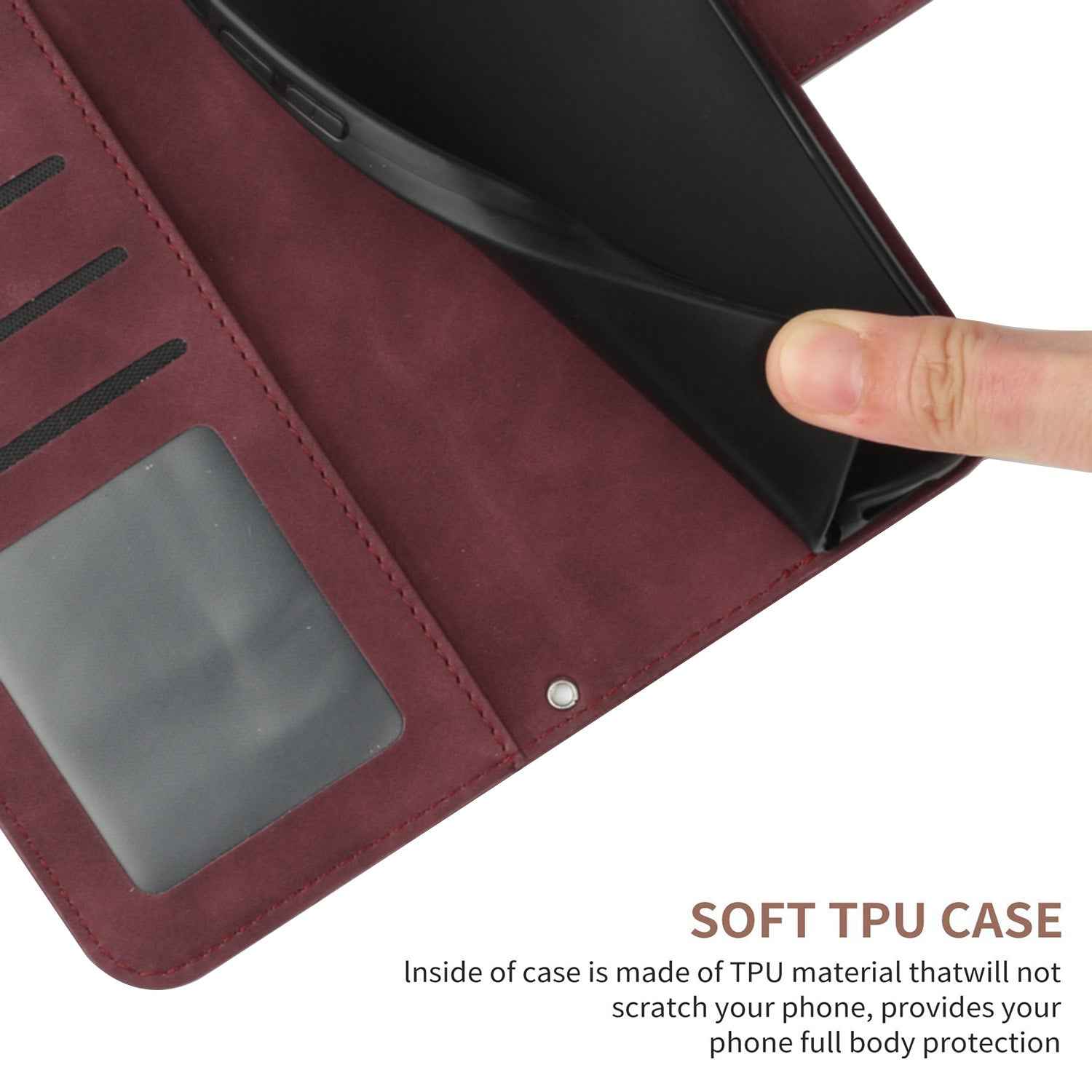 For Samsung Galaxy A57 5G Case Sunflower Imprint Leather Wallet Phone Cover with Wrist Strap - Wine Red