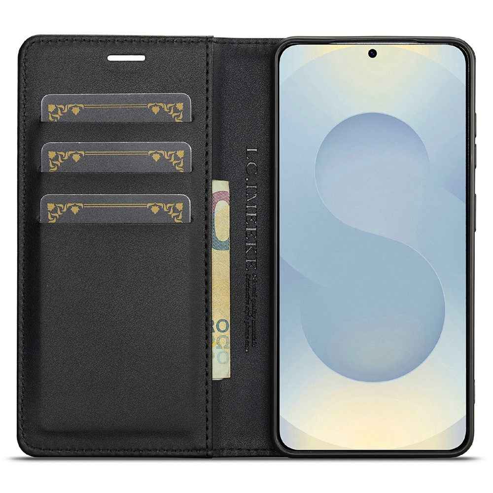 LC.IMEEKE For Samsung Galaxy A57 5G Wallet Case Carbon Fiber Texture Leather Phone Cover - Vertical Stripe