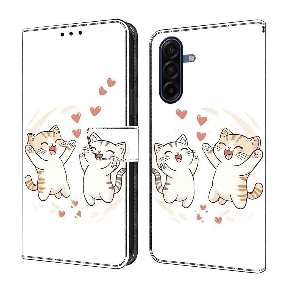 For Samsung Galaxy A57 5G Wallet Case Foldable Stand Pattern Printing Leather Flip Phone Cover - Love Cats
