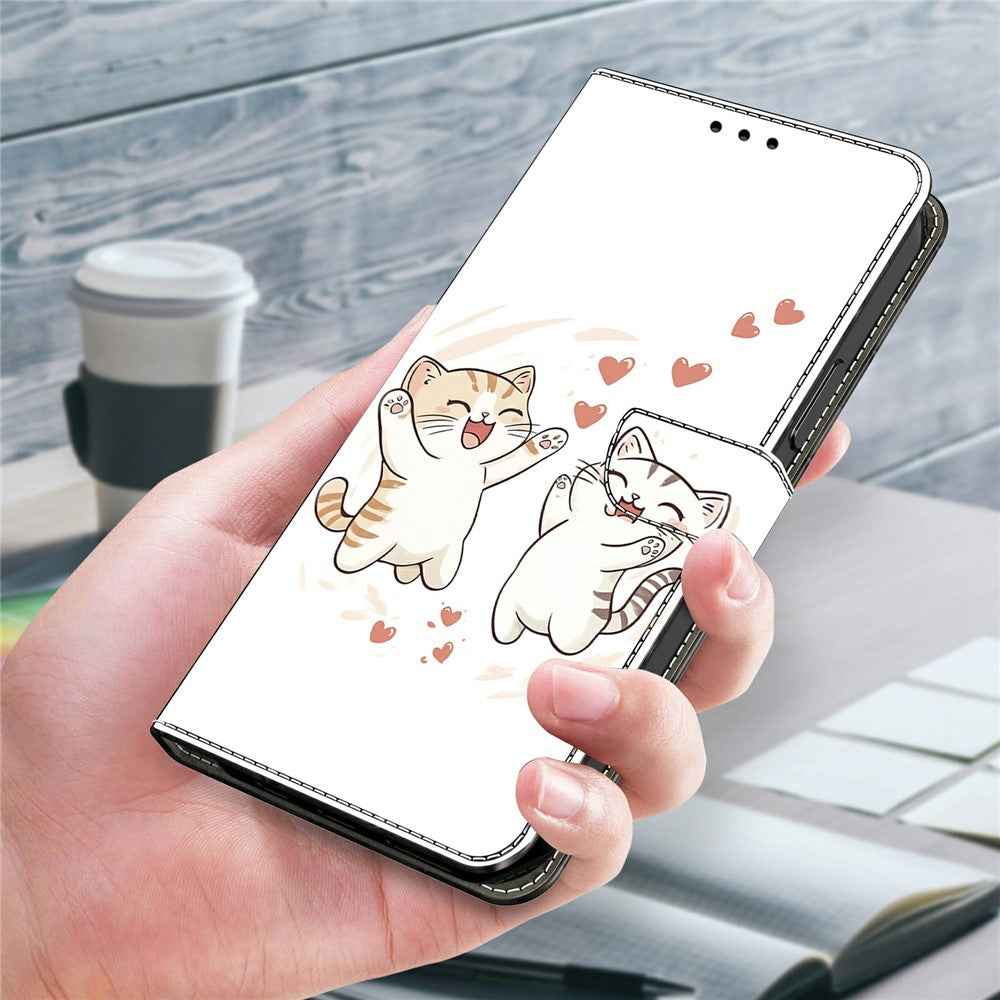 For Samsung Galaxy A57 5G Wallet Case Foldable Stand Pattern Printing Leather Flip Phone Cover - Love Cats