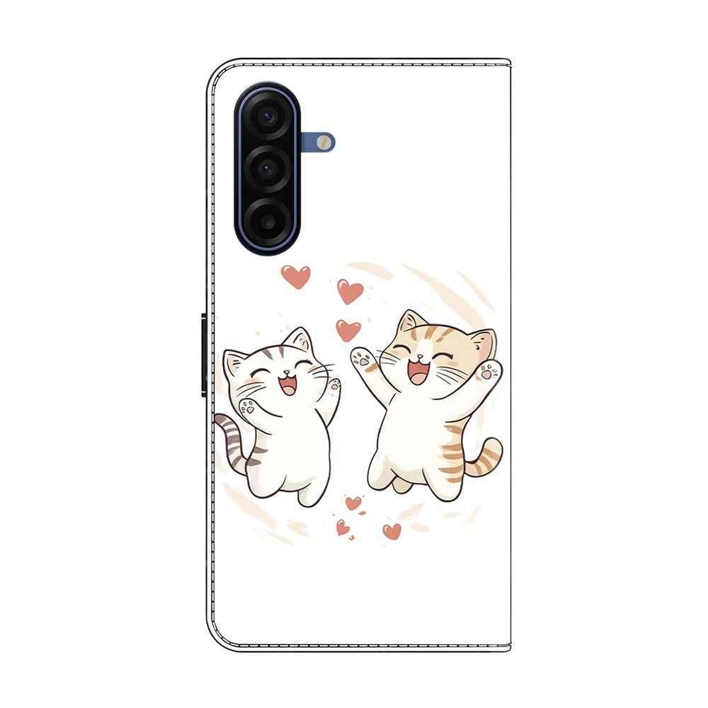 For Samsung Galaxy A57 5G Wallet Case Foldable Stand Pattern Printing Leather Flip Phone Cover - Love Cats