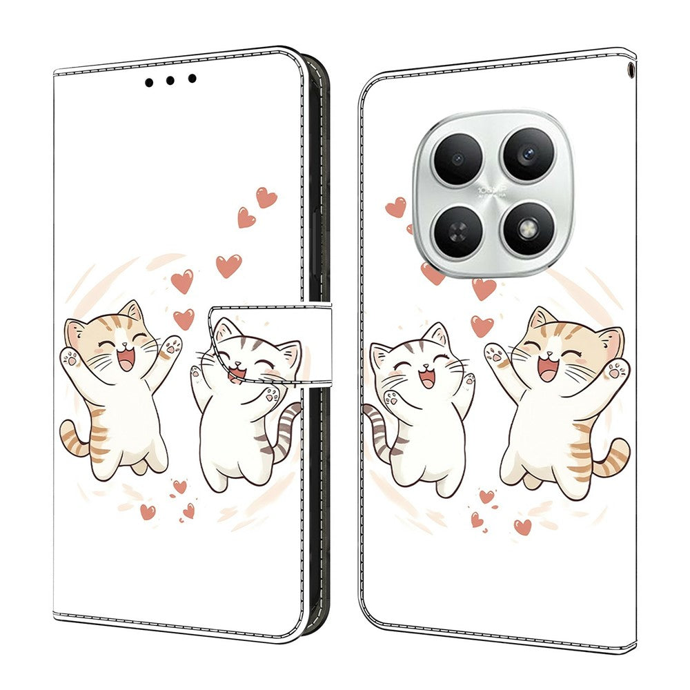 For Xiaomi Poco M8 5G / Redmi Note 15 5G (Global) Wallet Case Foldable Stand Pattern Printing Leather Flip Phone Cover - Love Cats