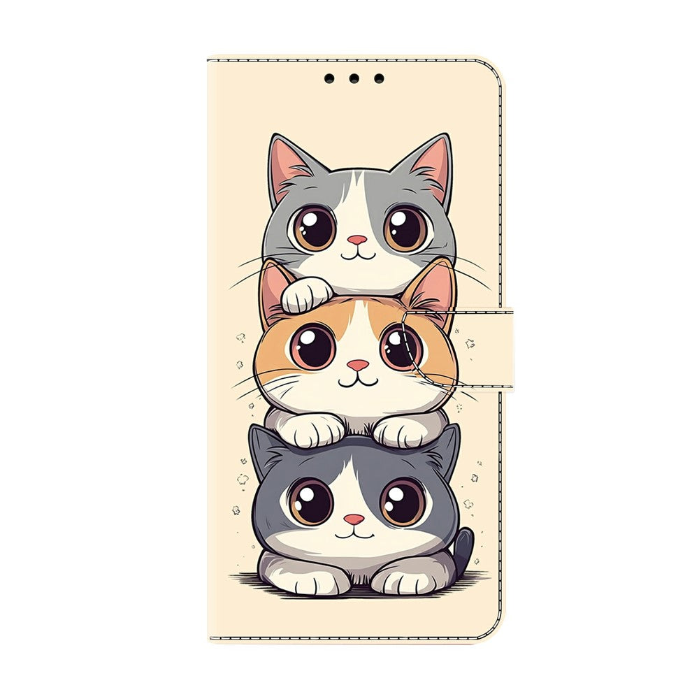 For Xiaomi Redmi Note 15 Pro 5G (Global) Wallet Case Foldable Stand Pattern Printing Leather Flip Phone Cover - Stacked Cats