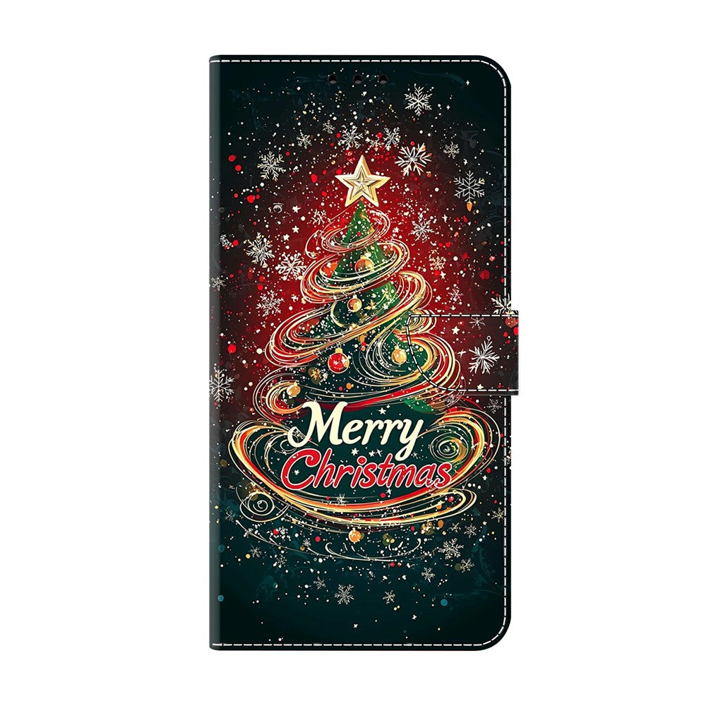 For Xiaomi Redmi Note 15 Pro 5G (Global) Wallet Case Foldable Stand Pattern Printing Leather Flip Phone Cover - Christmas Tree